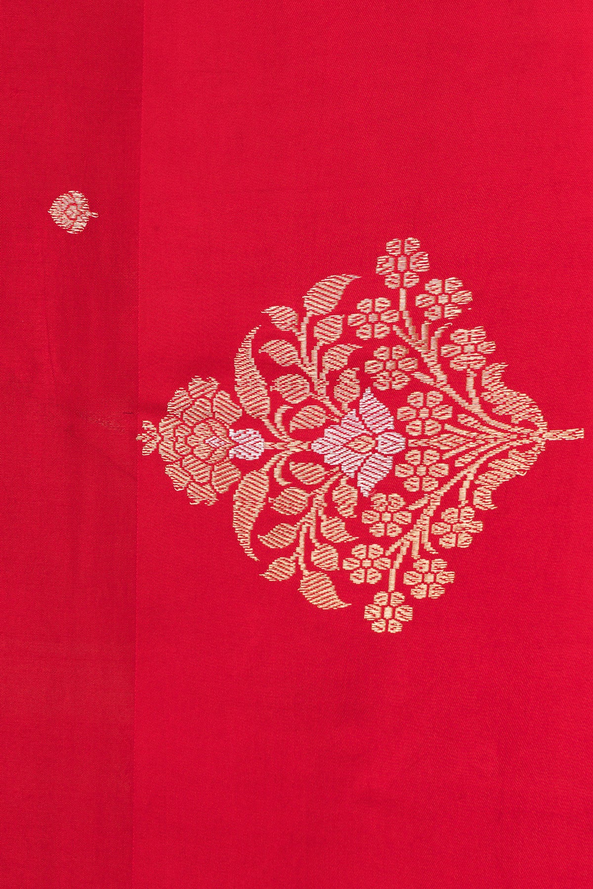 Border image of Red Dual Tone Banarasi Silk Saree with Zari Butta on the body and Fancy Border. 