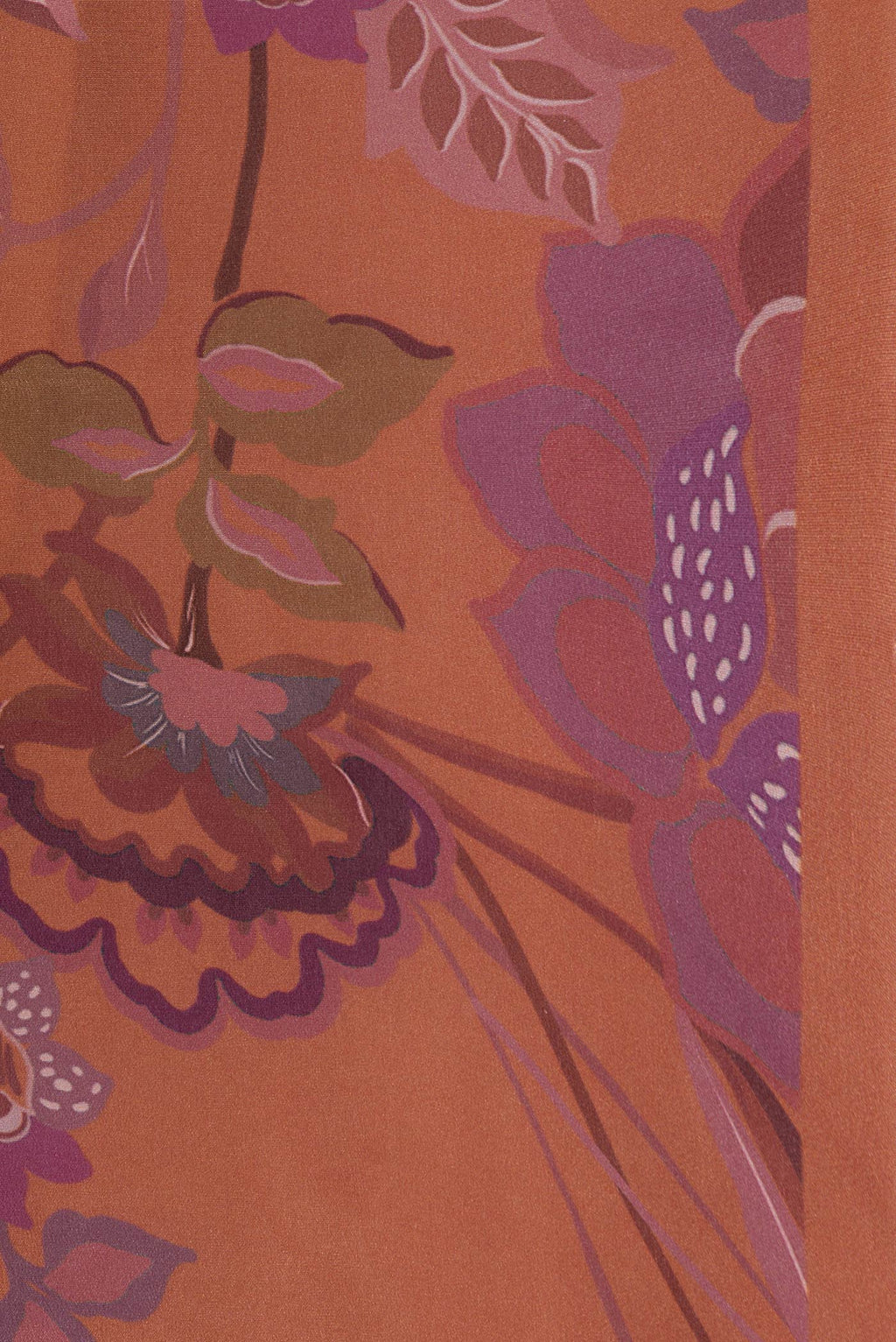 Border image of Brown Dual Tone Mysore Crepe Saree with Printed design on the body and Without Border. 
