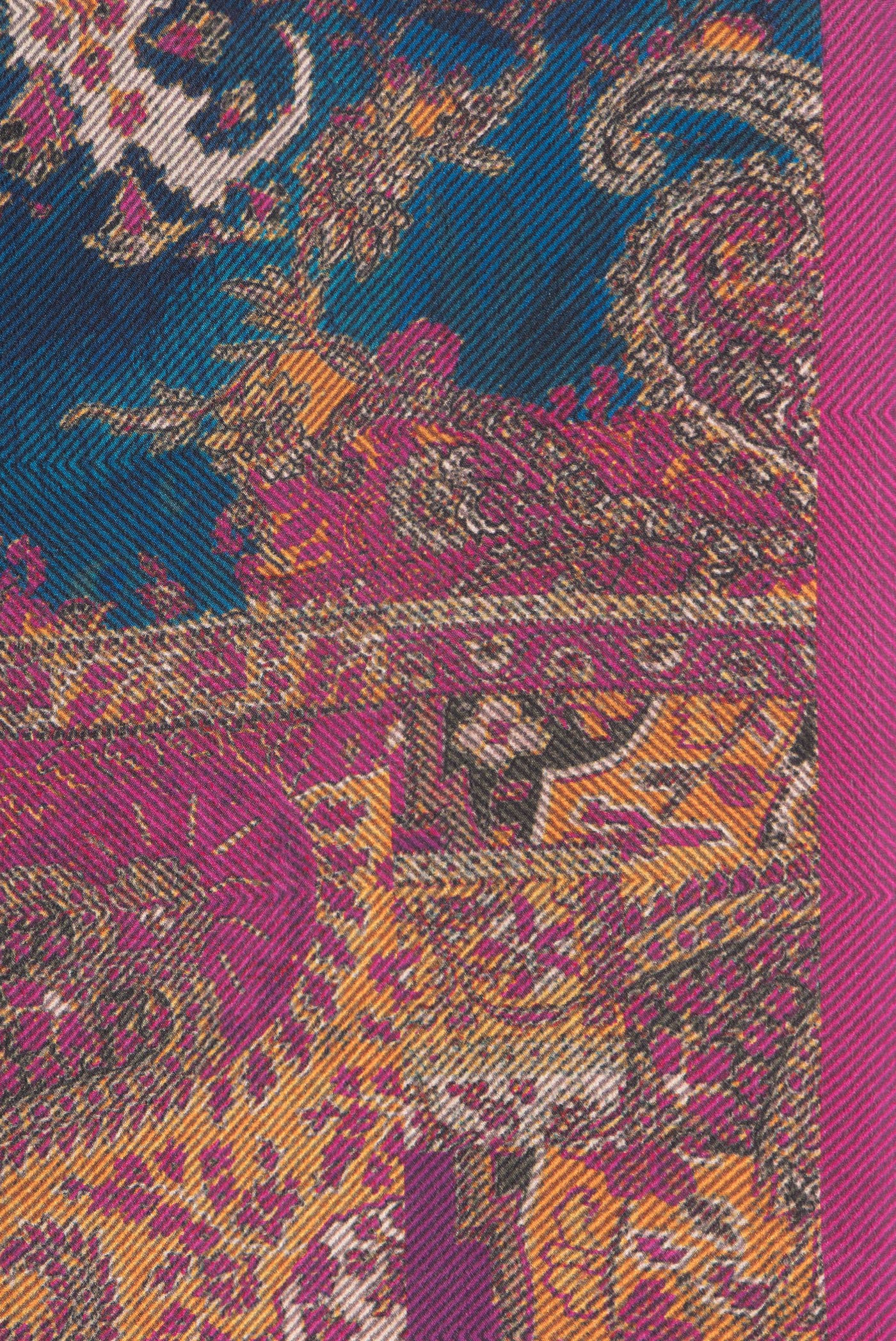 Border image of Magenta Dual Tone Mysore Crepe Saree with Printed design on the body and Printed Border. 