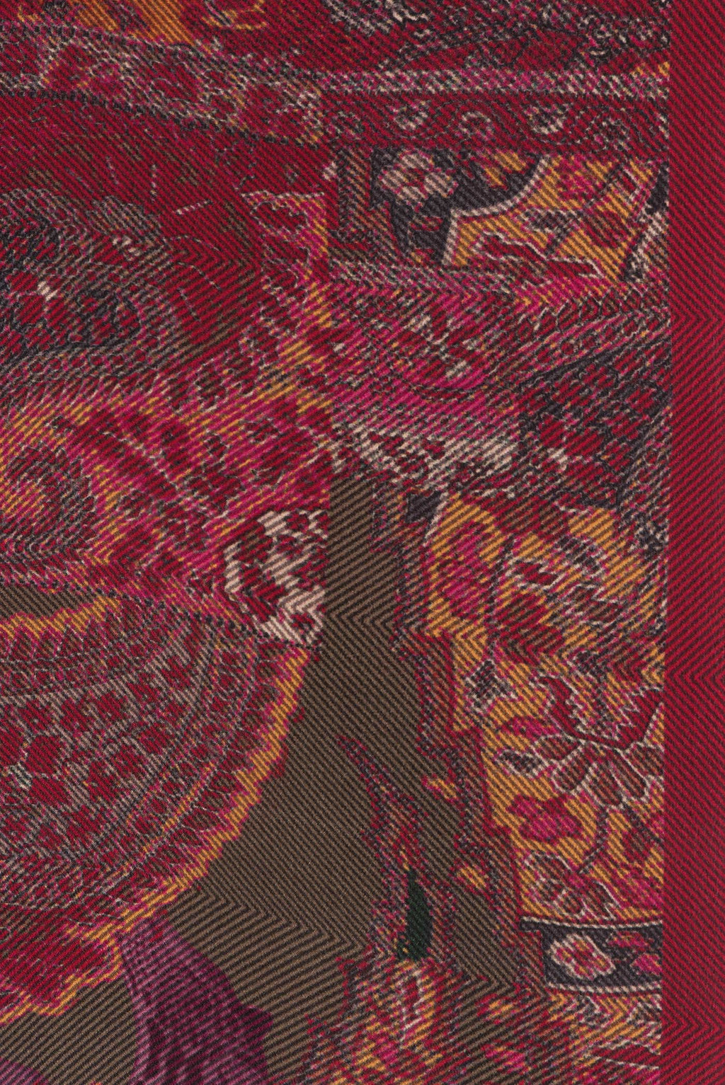 Border image of Maroon Dual Tone Mysore Crepe Saree with Printed design on the body and Printed Border. 