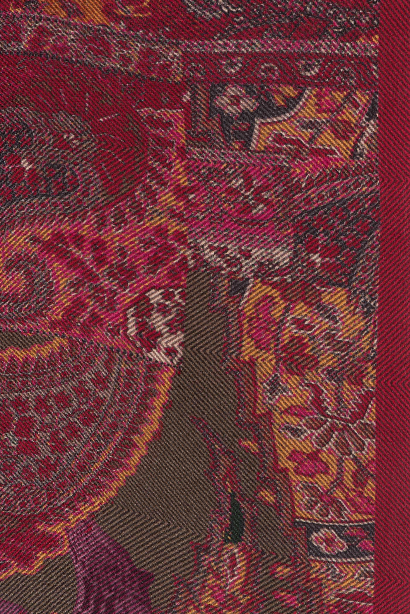 Border image of Maroon Dual Tone Mysore Crepe Saree with Printed design on the body and Printed Border. 