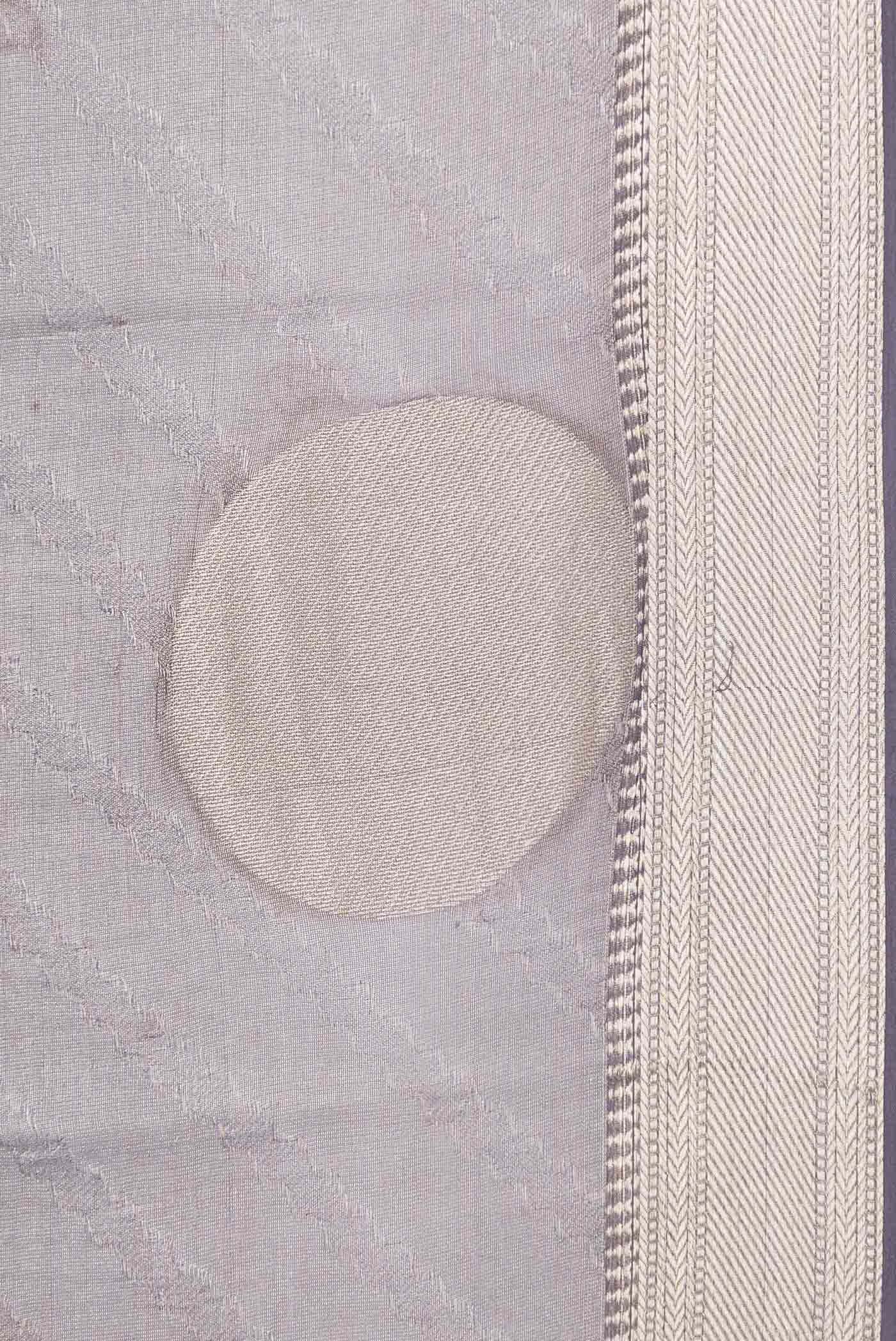 Border image of Grey Dual Tone Mysore Georgette Saree with Zari Brocade on the body and Zari Border