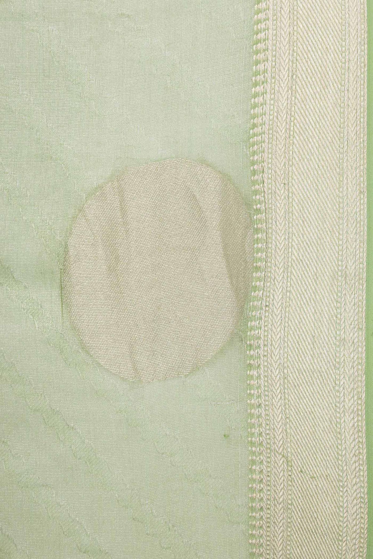Border image of Green Dual Tone Mysore Georgette Saree with Zari Brocade on the body and Zari Border