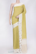 Pista Green Dual Tone Mysore Georgette Saree with Zari Brocade on the body and Fancy Border.  displayed on a mannequin