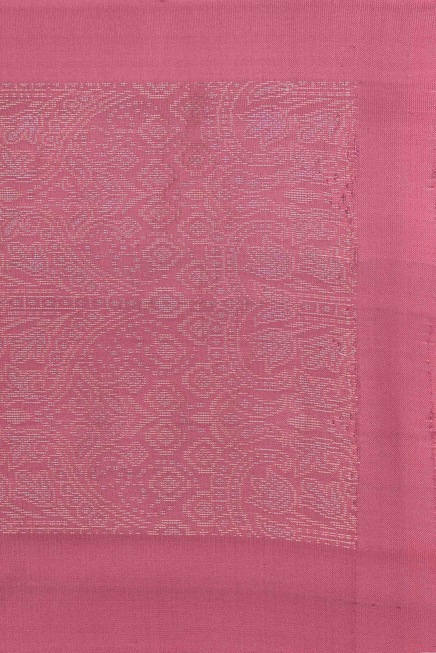 Border image of Pink Dual Tone Soft Silk Saree with Zari Butta on the body and Without Border. 