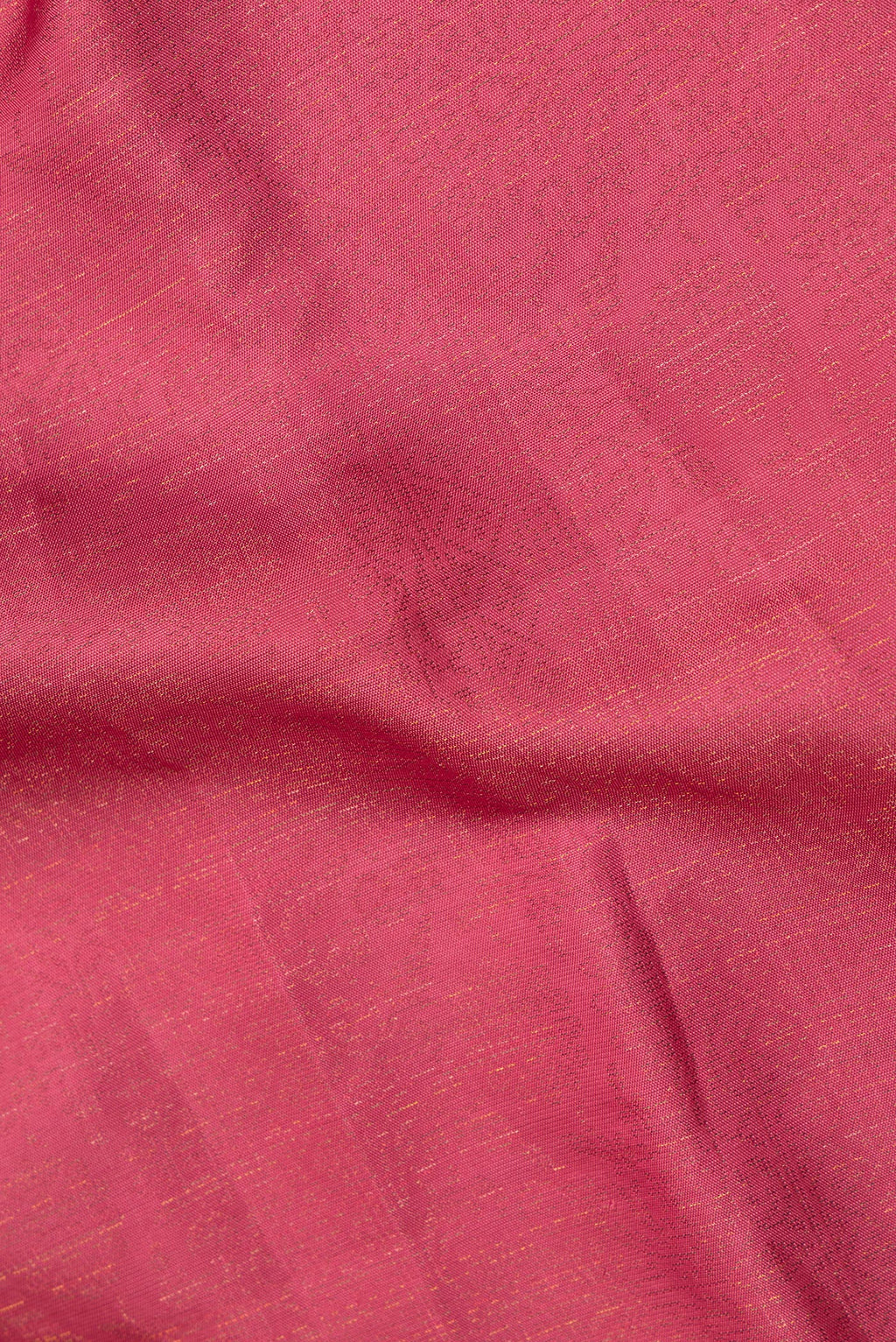 Close up of Pure Silk Pink Dual Tone Soft Saree with Zari Brocade on the body and Fancy Border.  displaying folds