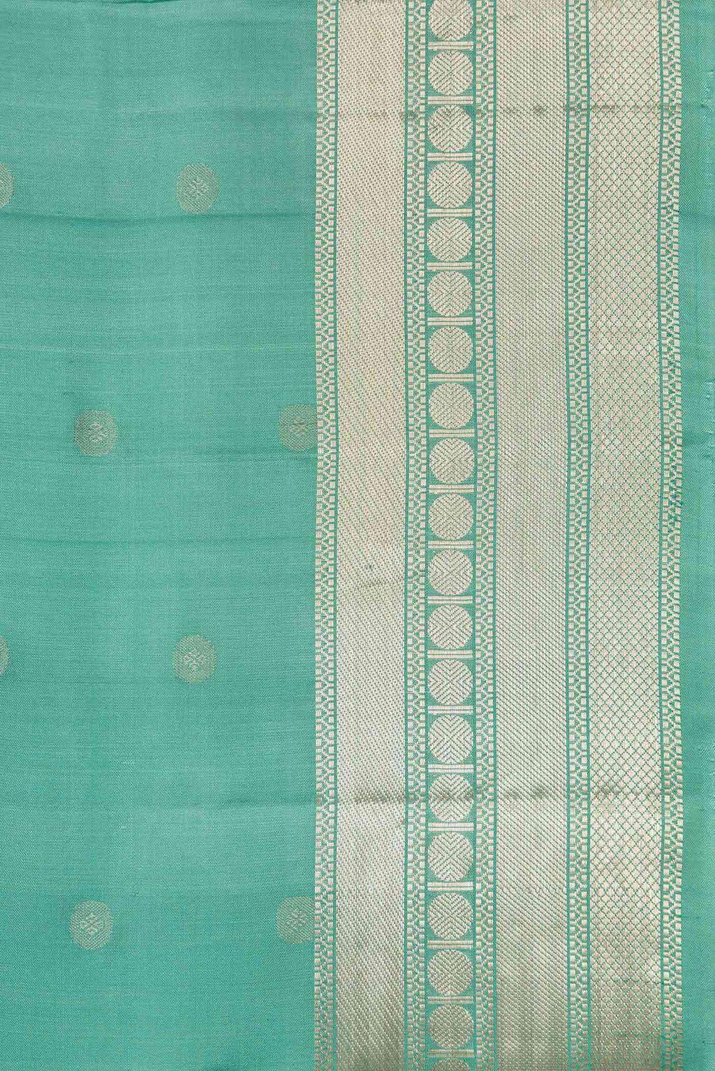 Border image of Green Dual Tone Soft Silk Saree with Zari Butta on the body and Zari Border. 