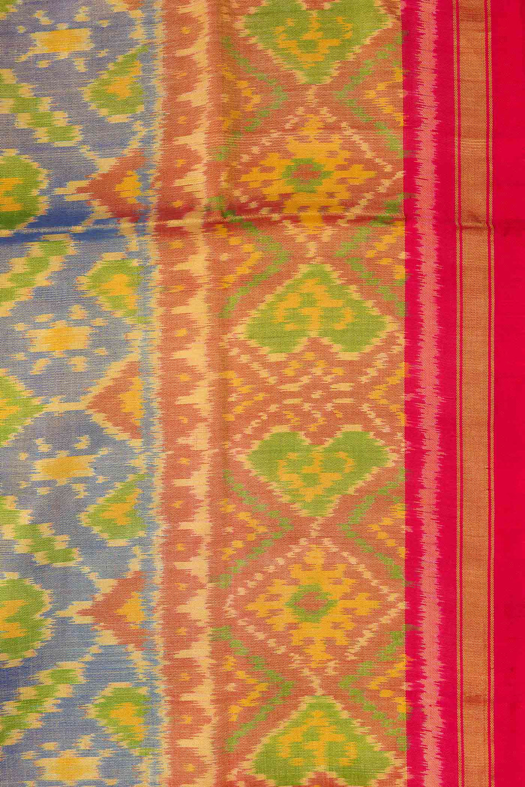 Border image of Lavender Dual Tone Rajkot Patola Silk Saree with Ikat Print on the body and Ikat Border