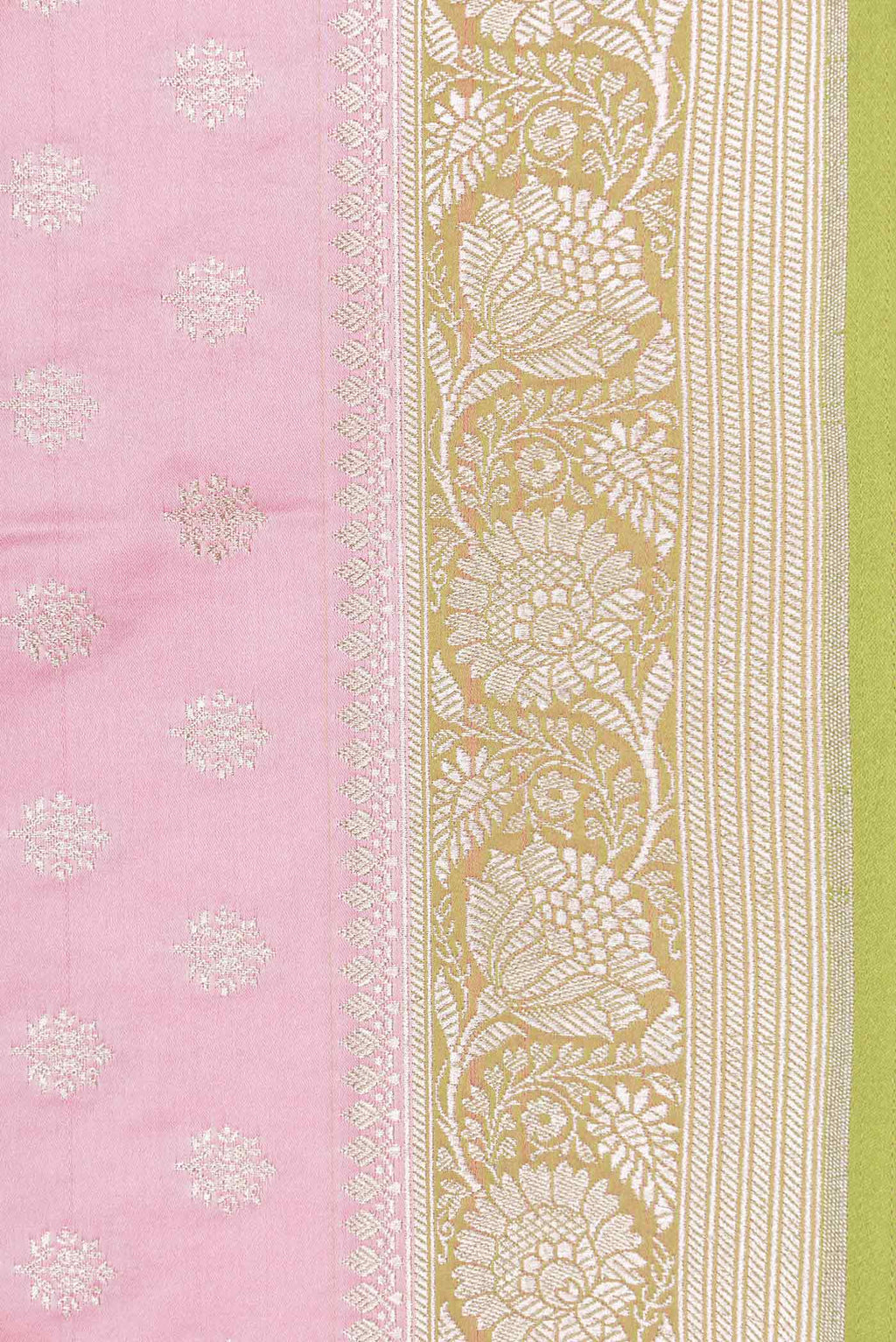 Border image of Pink Dual Tone Blended Banarasi Silk Saree with Zari Butta on the body and Zari Border