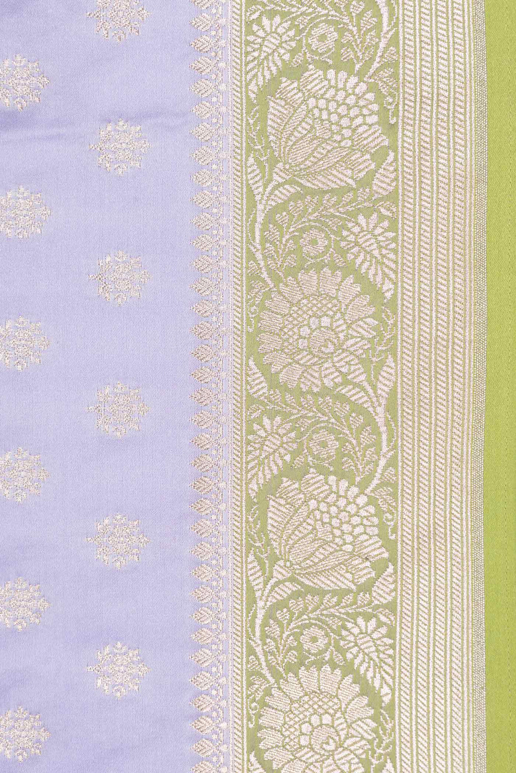 Border image of Lavender Dual Tone Blended Banarasi Silk Saree with Zari Butta on the body and Zari Border