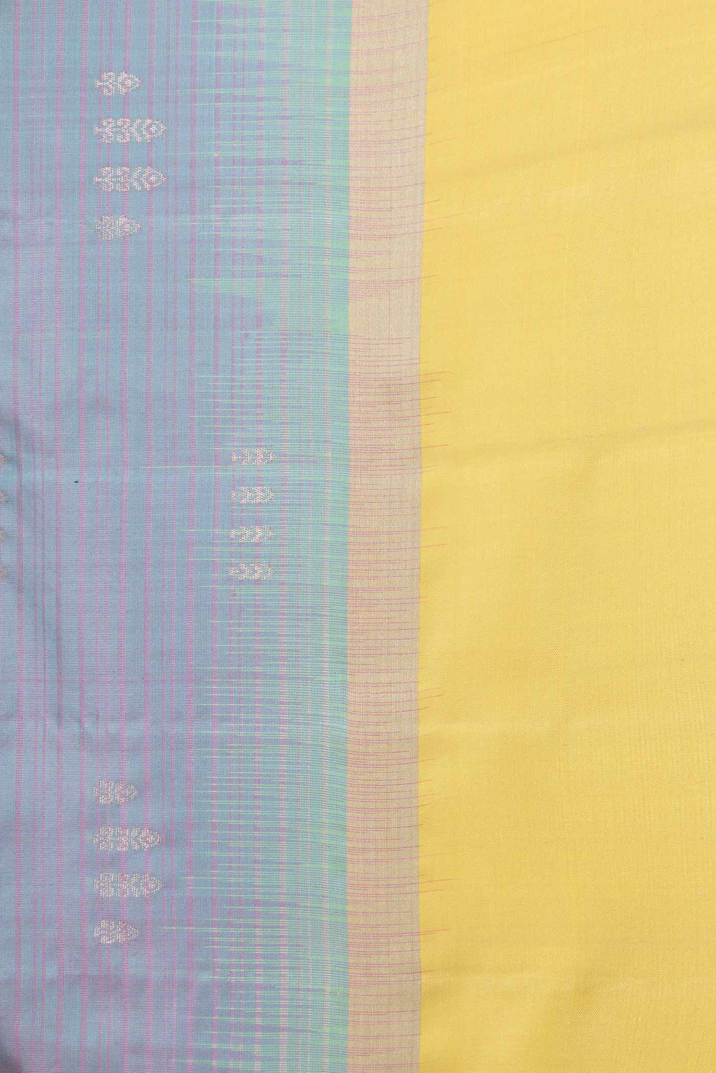 Border image of Lavender Dual Tone Soft Silk Saree with Stripes on the body and Zari Border