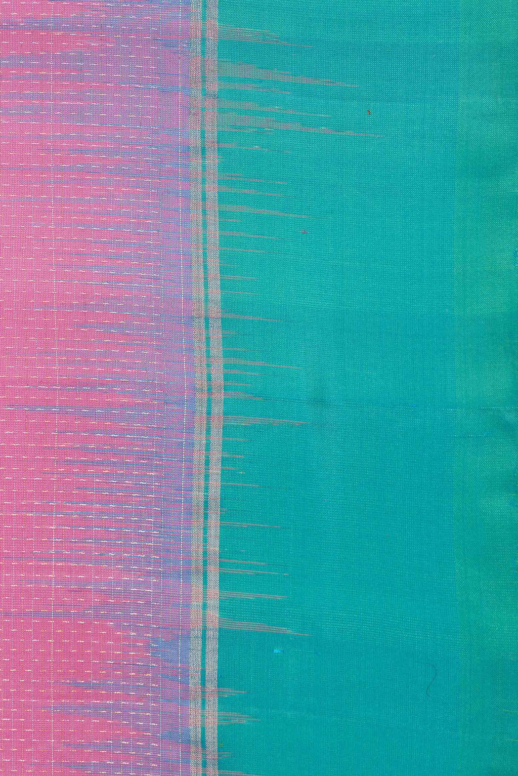 Border image of Pink Dual Tone Soft Silk Saree with Checked design on the body and Zari Border