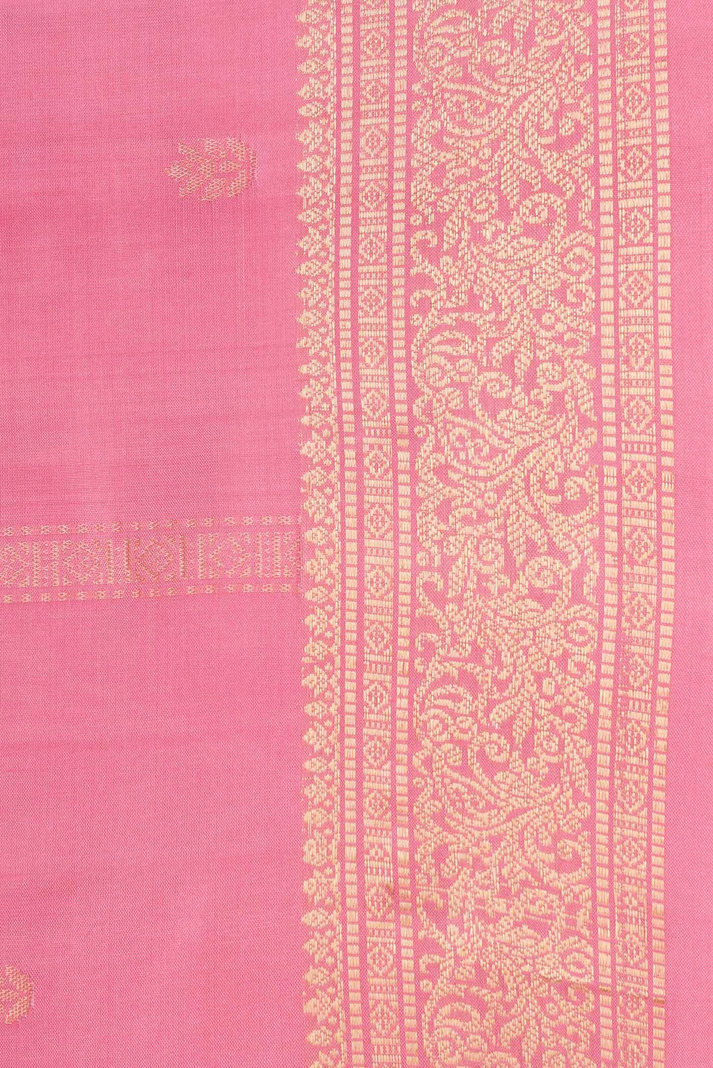 Border image of Pink Dual Tone Soft Silk Saree with Zari Butta on the body and Zari Border. 