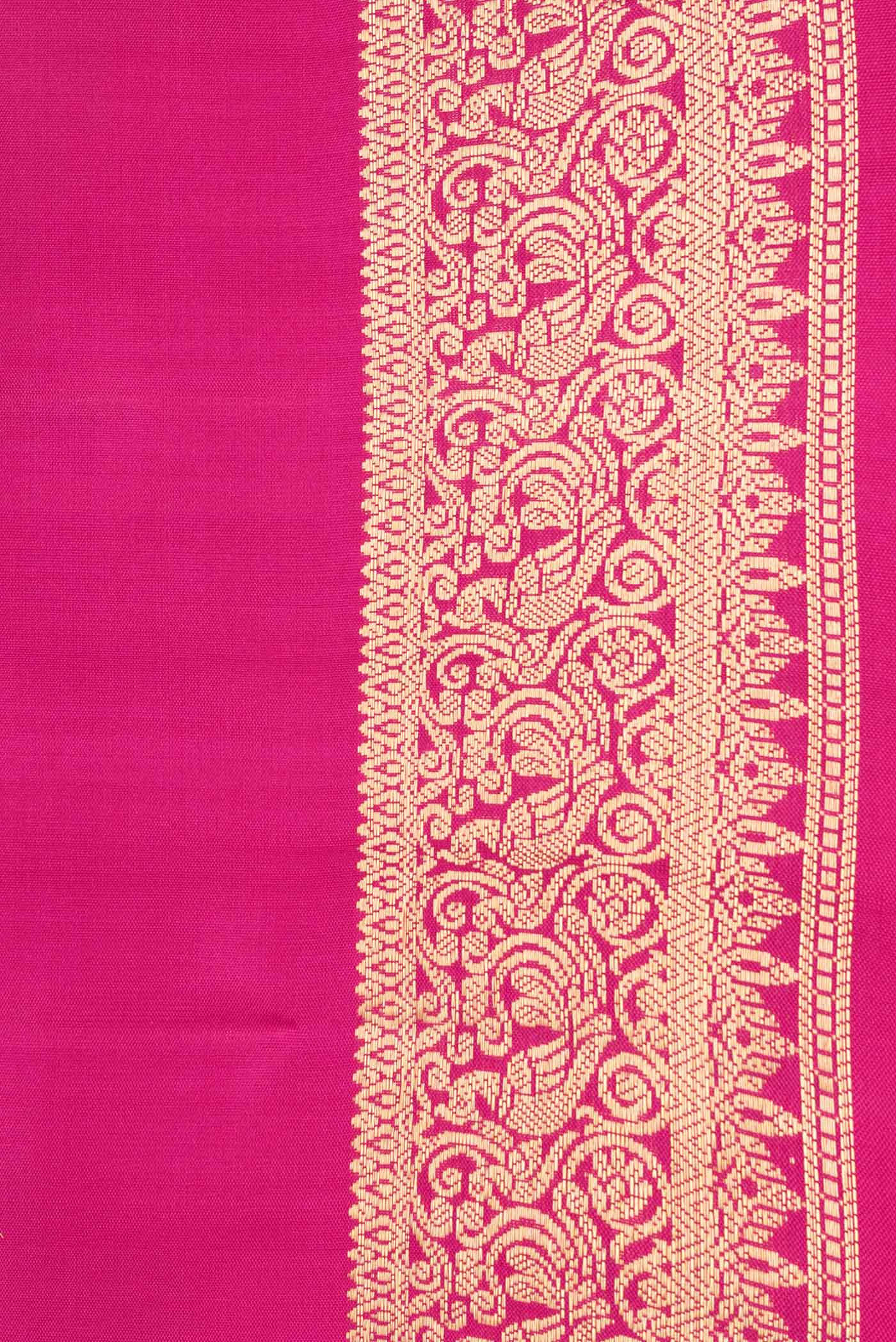 Border image of Dark Pink Dual Tone Soft Silk Saree with Zari Butta on the body and Zari Border. 