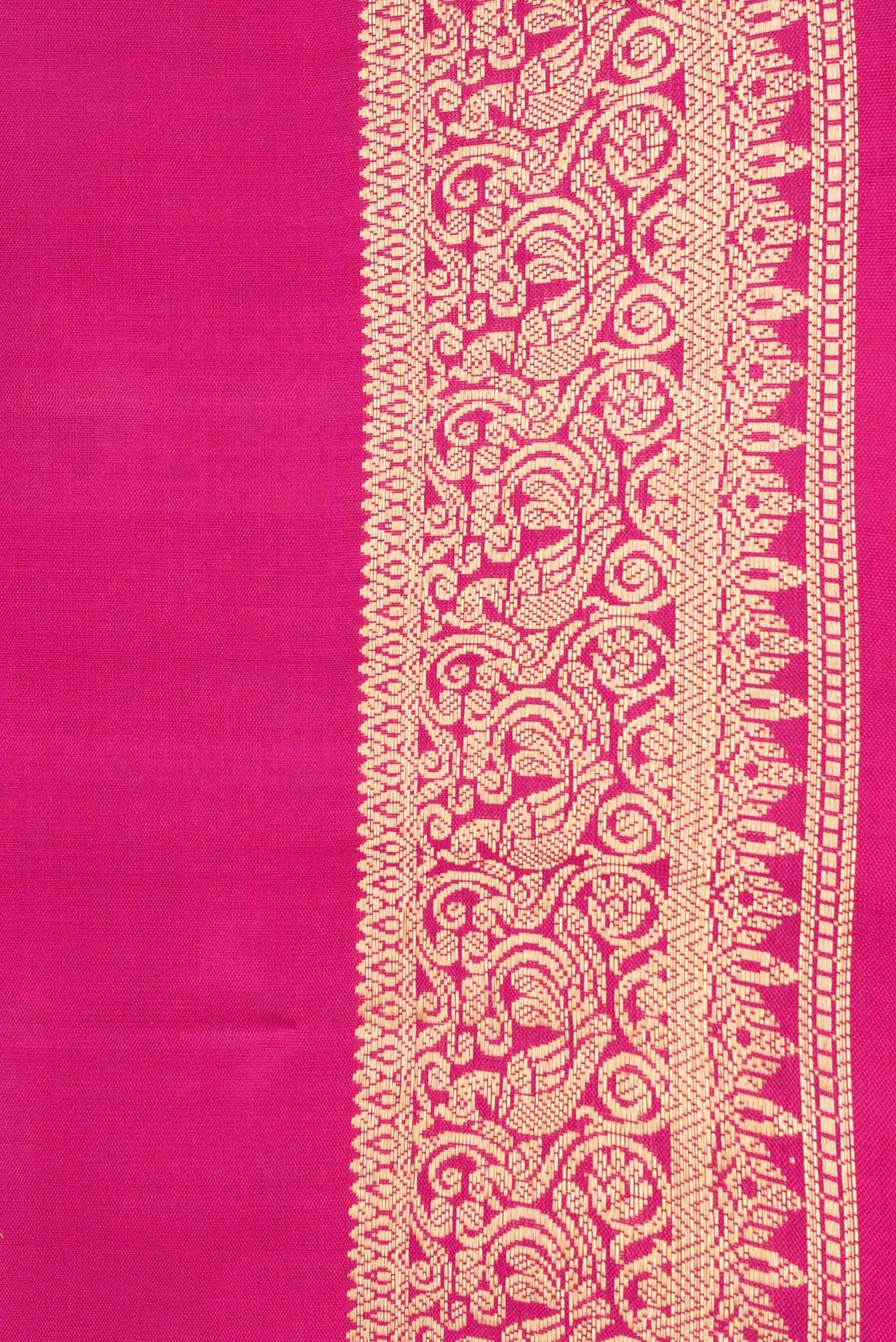 Border image of Dark Pink Dual Tone Soft Silk Saree with Zari Butta on the body and Zari Border. 