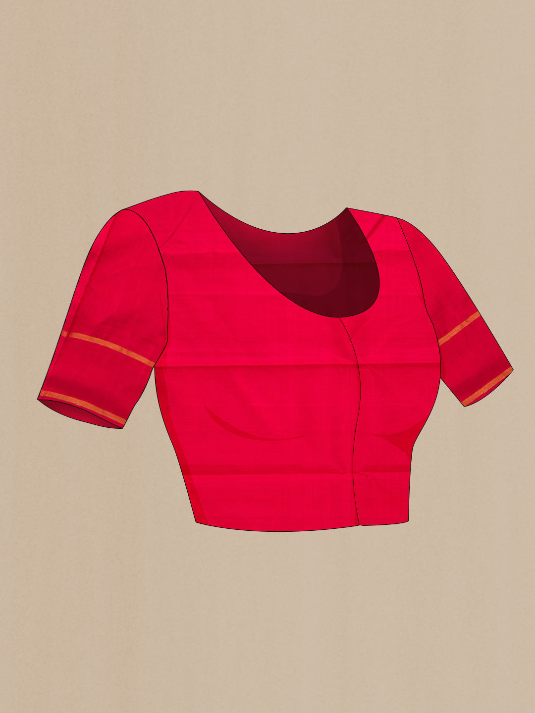 Close up image of the blouse of Bottle Green Dual Tone Kanchipuram Silk Saree with Stripes on the body and Zari Border