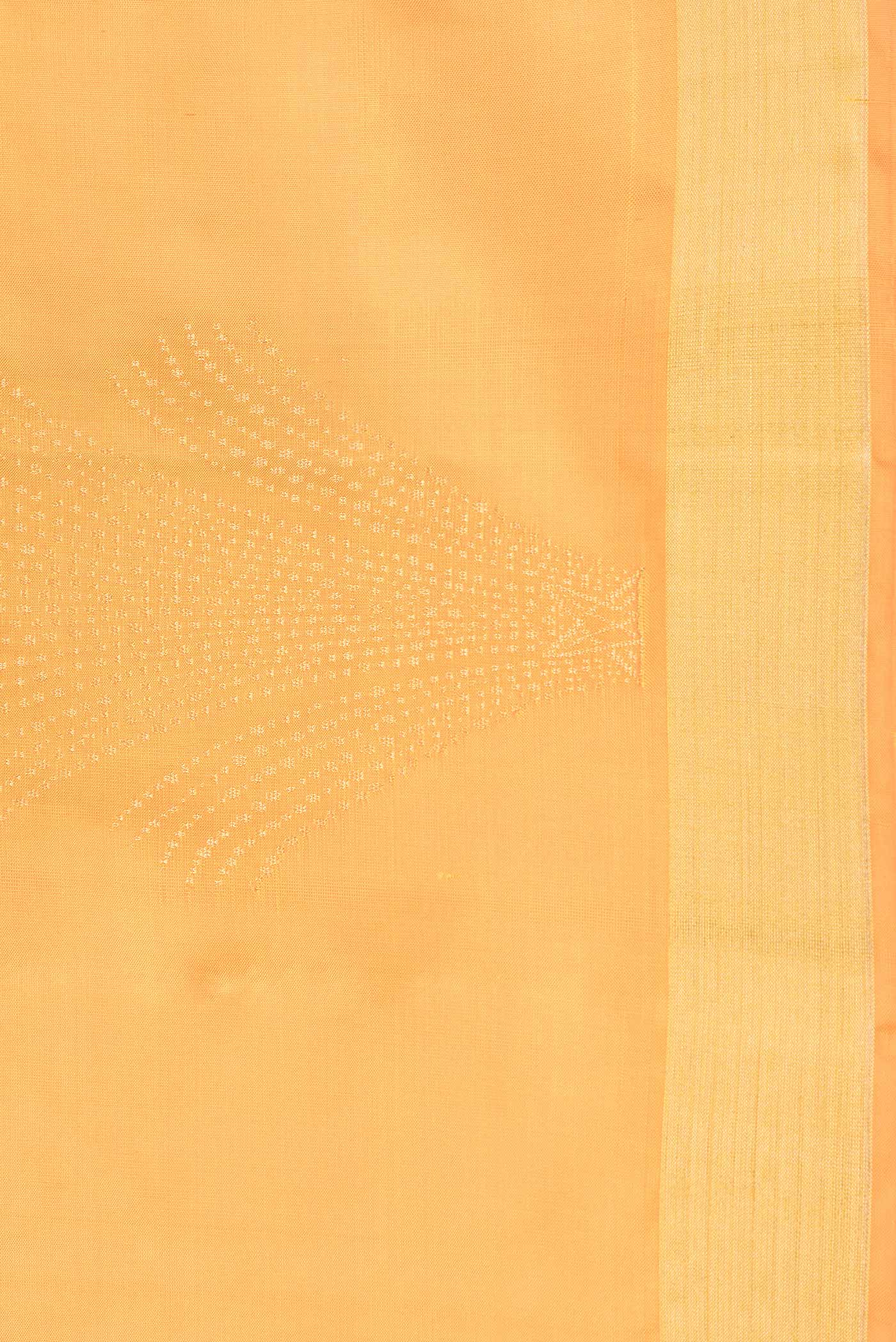 Border image of Yellow Dual Tone Soft Silk Saree with Zari Butta on the body and Zari Border. 