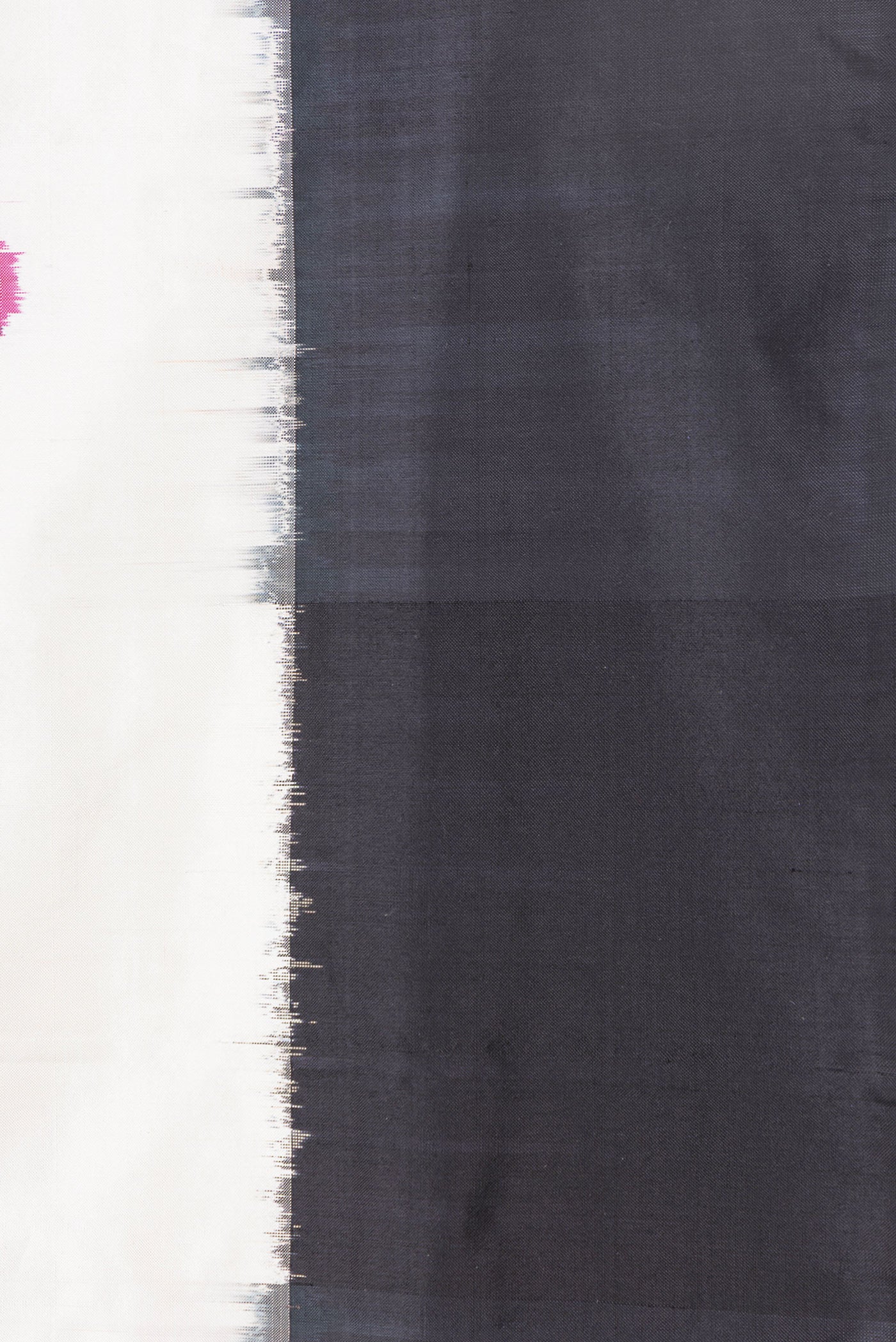 Border image of Off White Dual Tone Double Ikat Saree with Ikat Print on the body and Plain Border. 