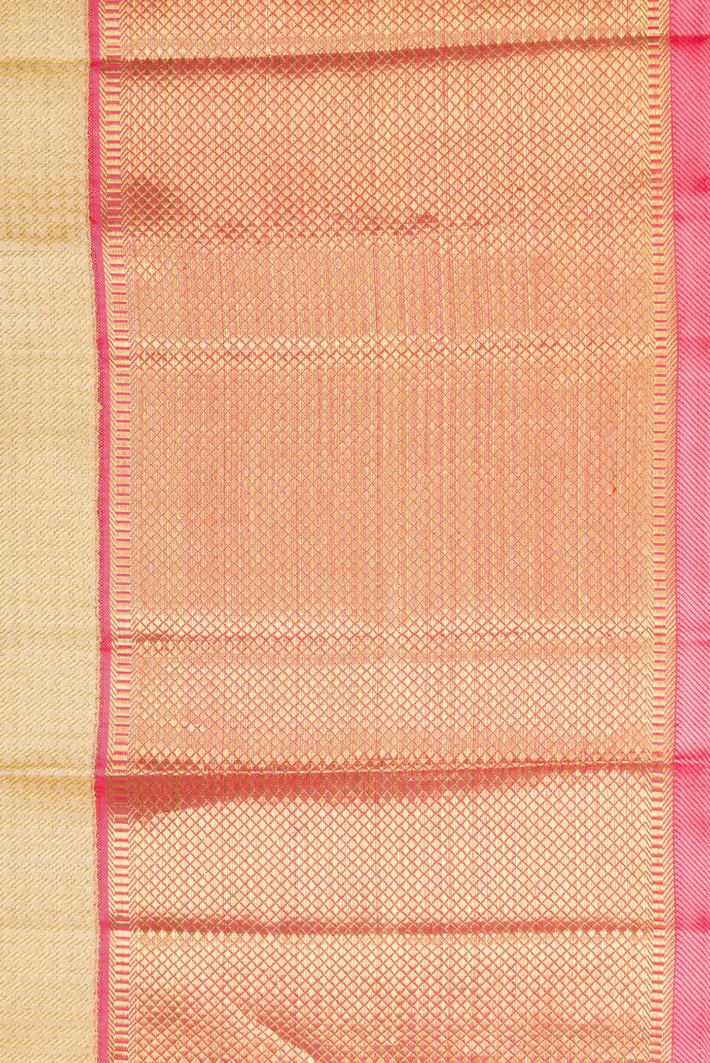 Border image of Pure Silk Pure Zari Gold Dual Tone Kanjivaram Saree with Zari Brocade on the body and Zari Border. 