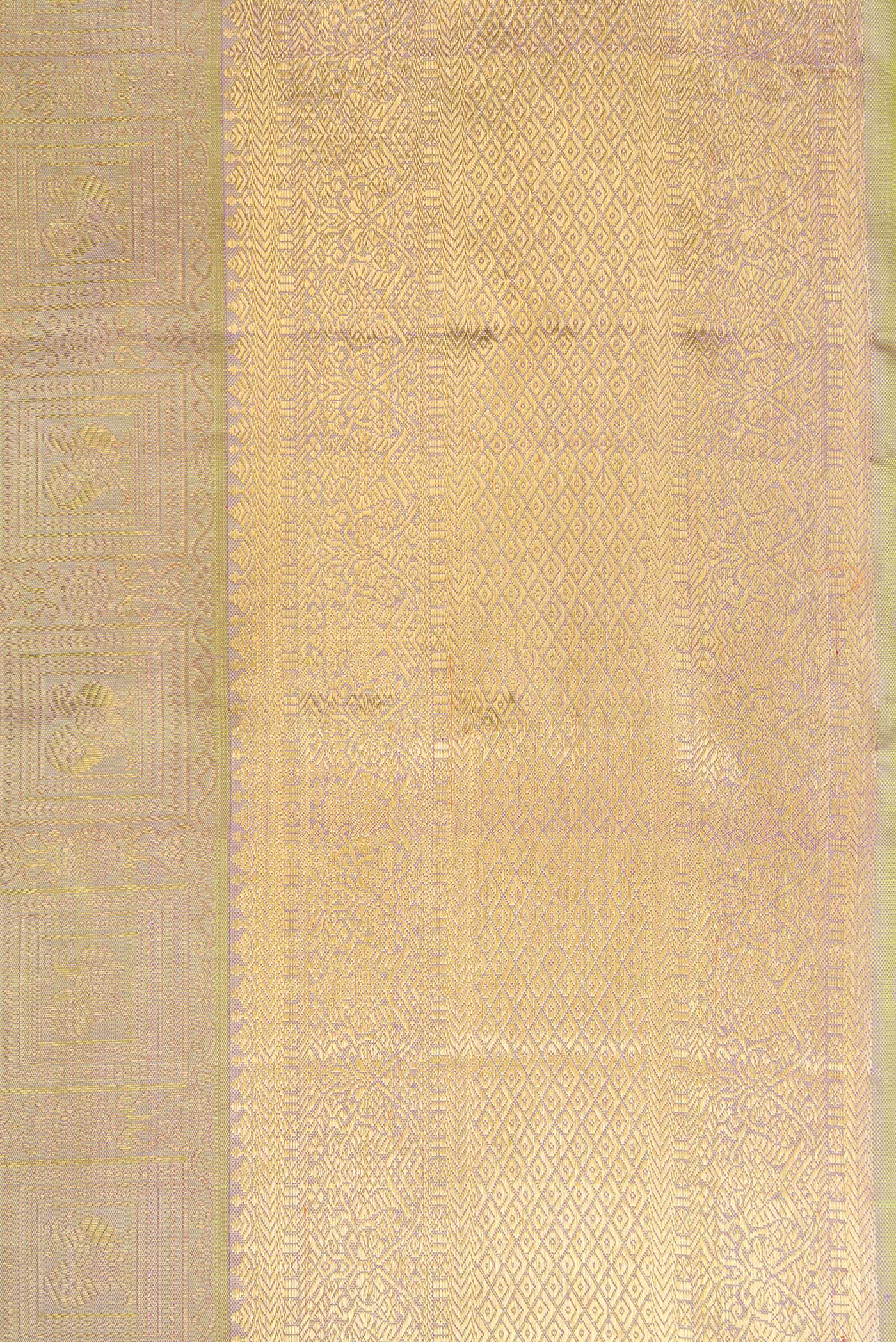 Border image of Pure Silk Pure Zari Light Green Dual Tone Kanjivaram Saree with Zari Brocade on the body and Zari Border. 