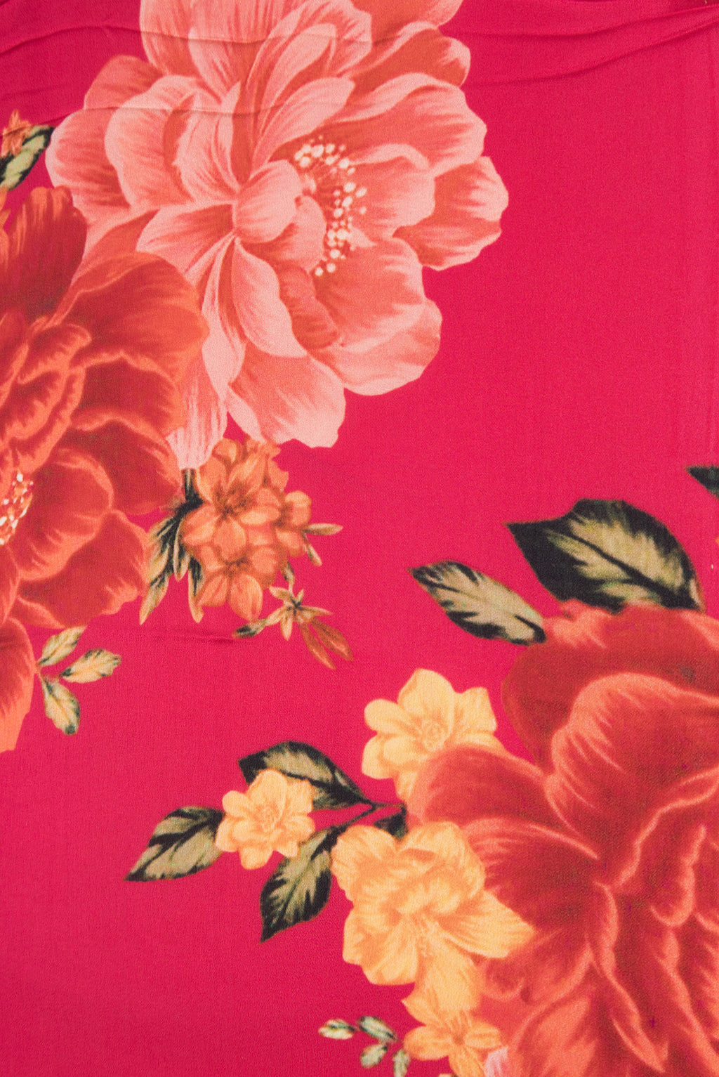 Border image of Pink Dual Tone Mysore Crepe Saree with Printed design on the body and Without Border. 