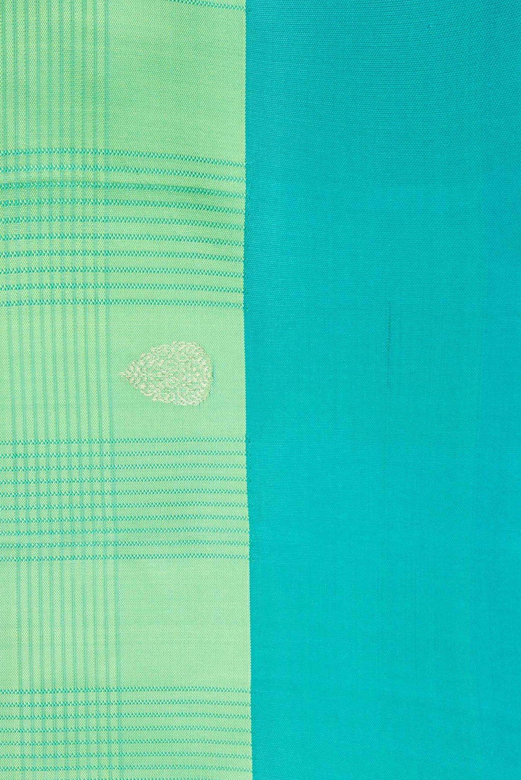 Border image of Pista Green Dual Tone Soft Silk Saree with Zari Butta on the body and Plain Border. 