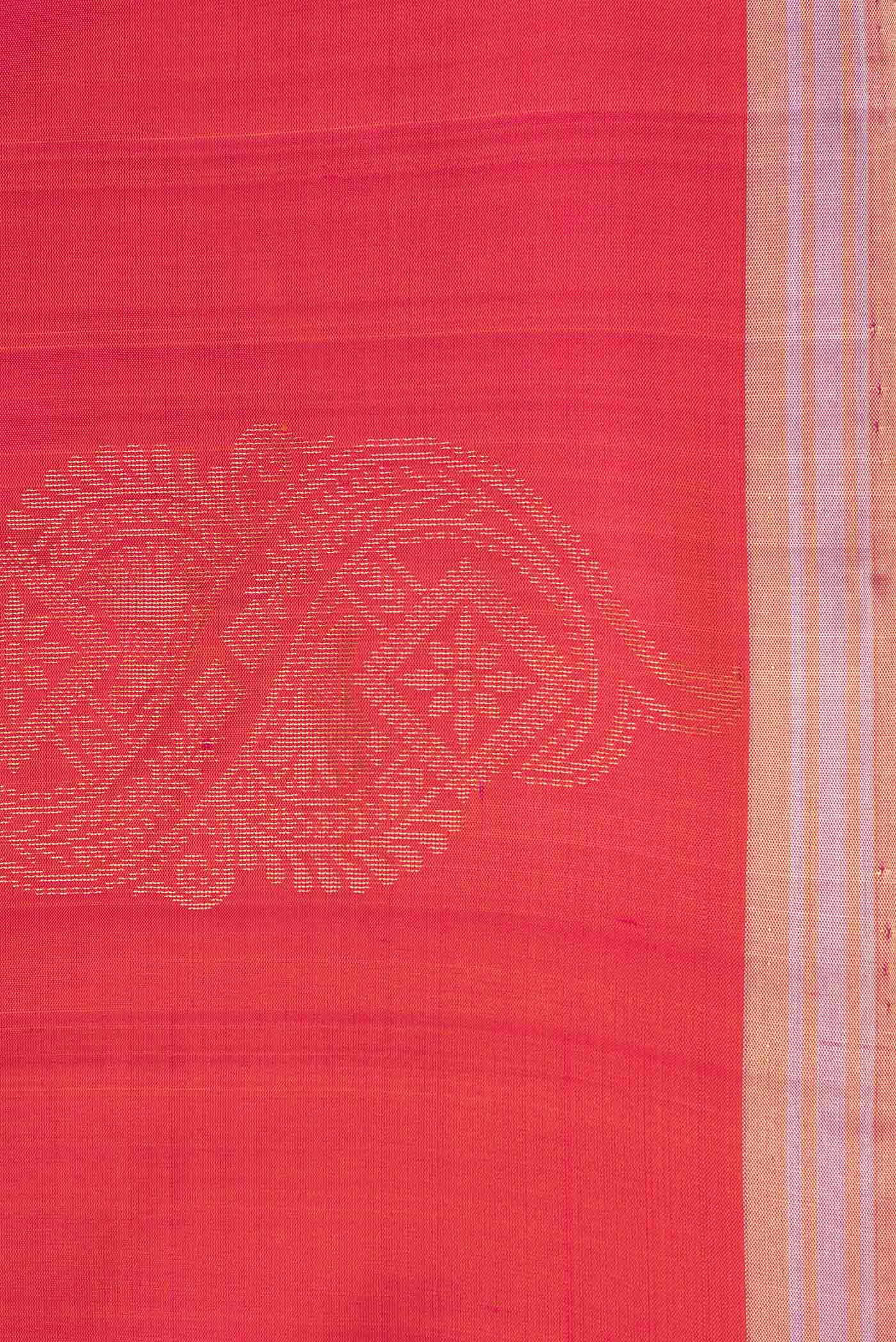 Border image of Pink Dual Tone Soft Silk Saree with Zari Butta on the body and Zari Border. 