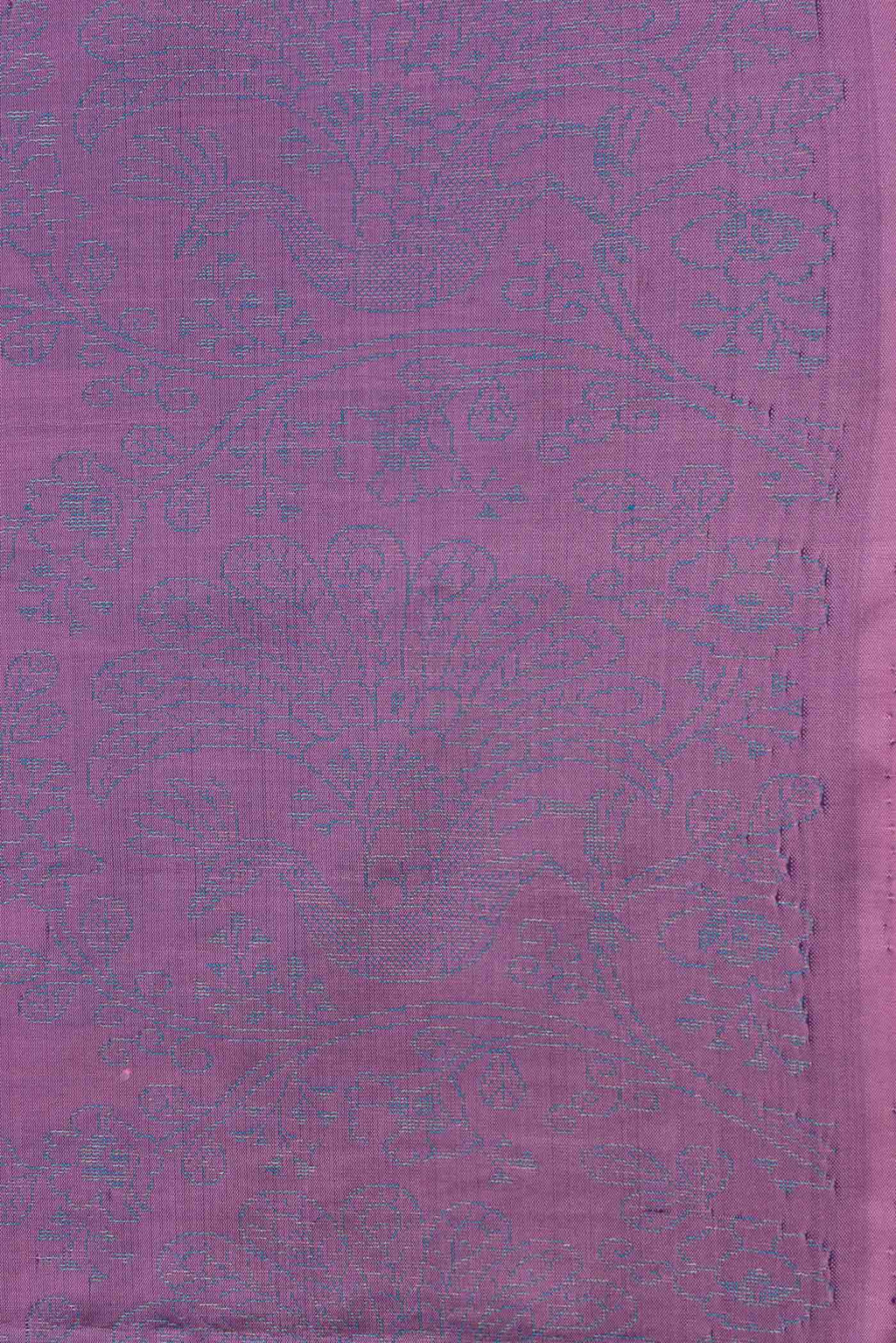 Border image of Purple Dual Tone Soft Silk Saree with Zari Butta on the body and Thin Zari Line. 