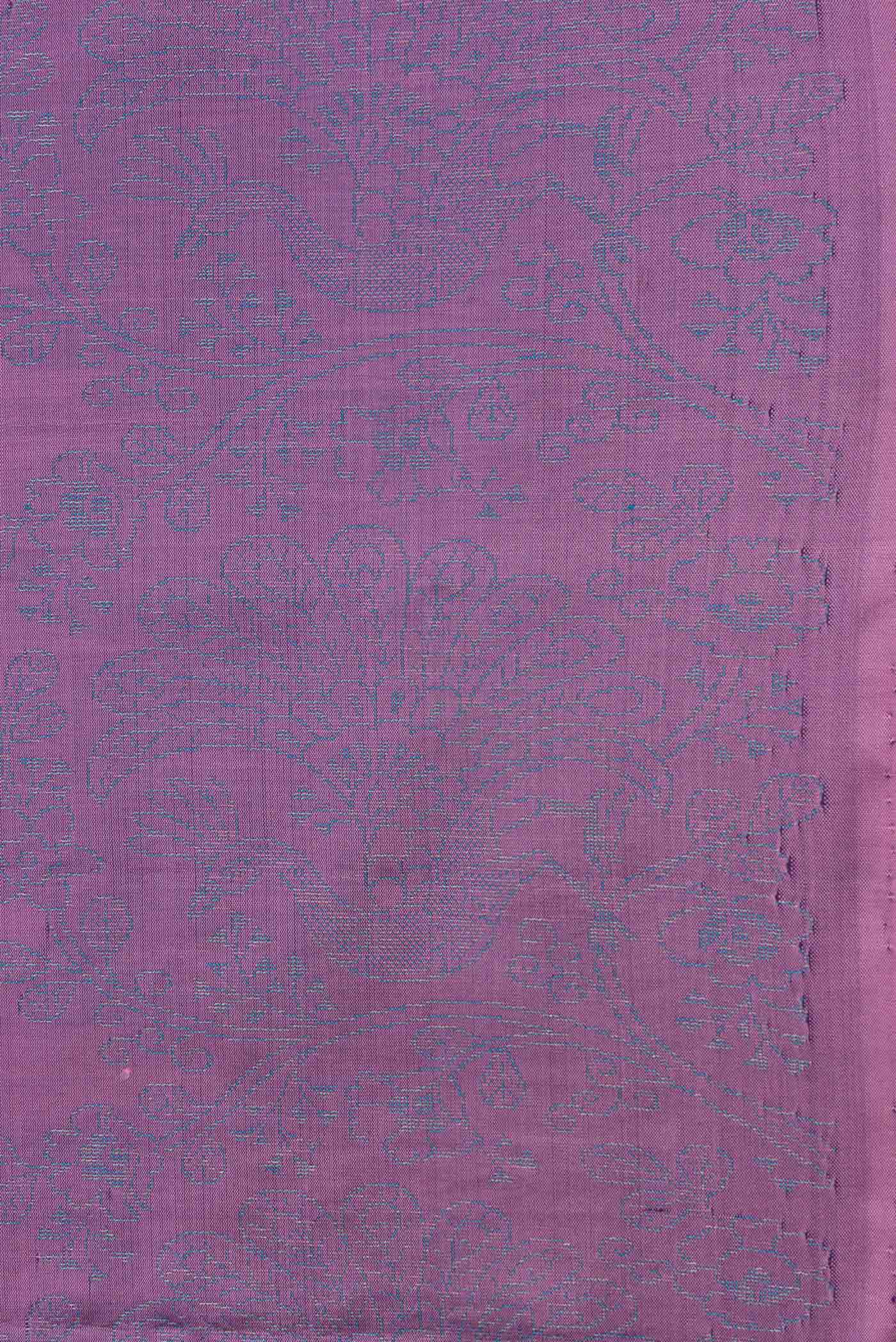 Border image of Purple Dual Tone Soft Silk Saree with Zari Butta on the body and Thin Zari Line. 