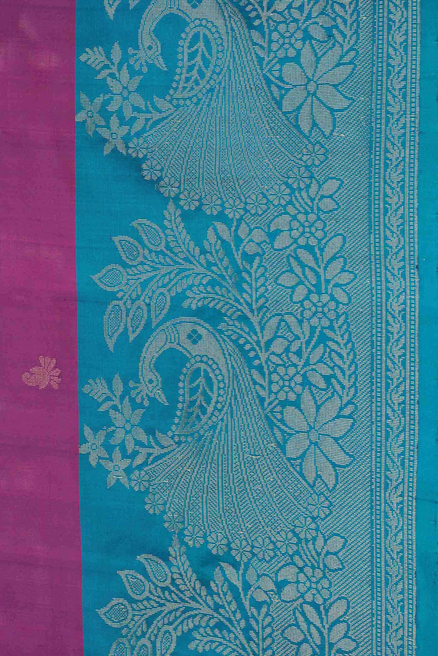 Border image of Purple Dual Tone Soft Silk Saree with Zari Butta on the body and Fancy Border. 