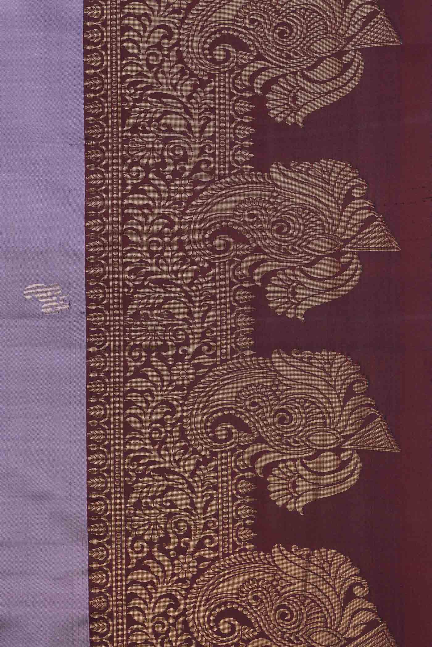 Border image of Purple Dual Tone Soft Silk Saree with Zari Butta on the body and Zari Border. 