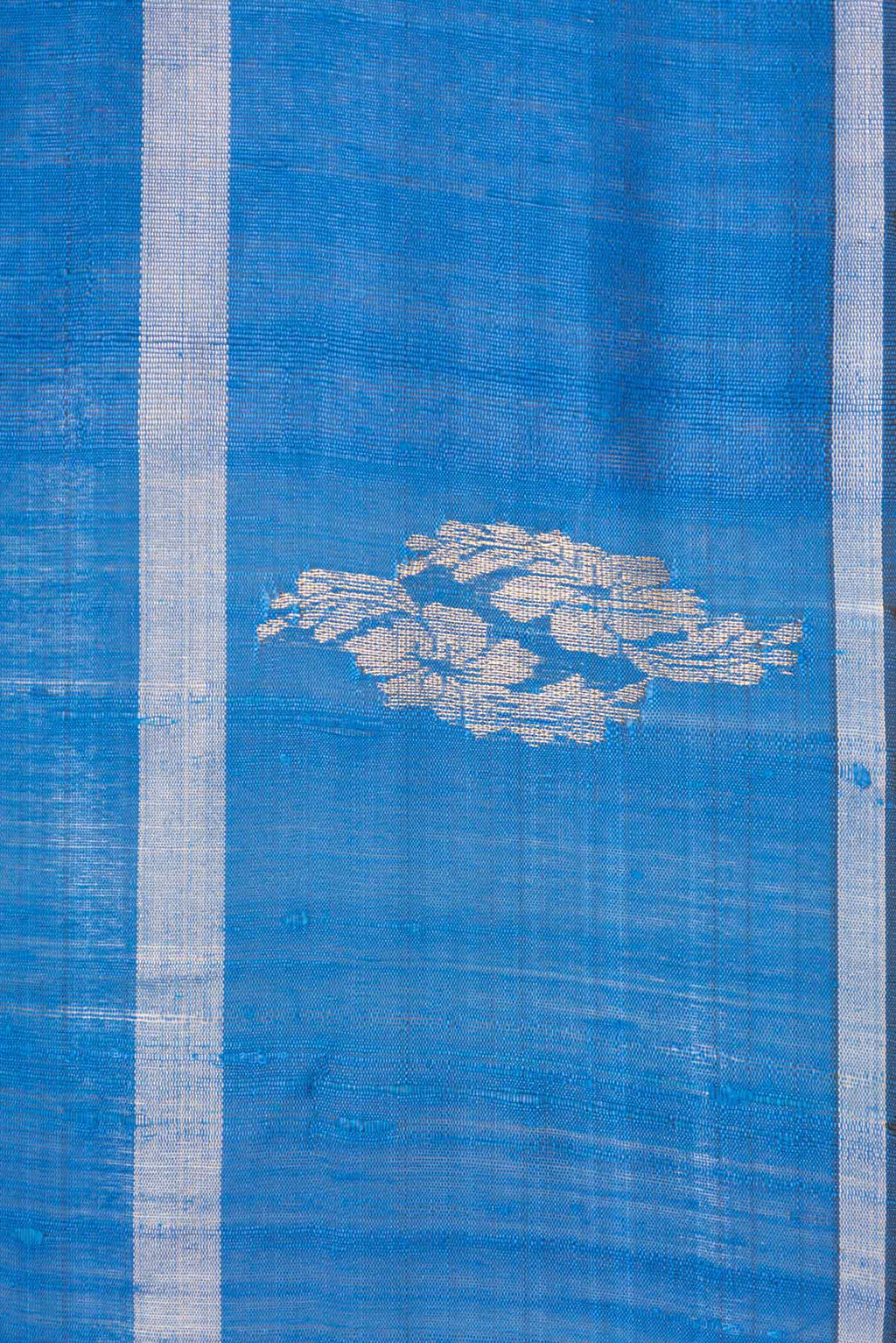 Border image of Peacock Blue Dual Tone Tussar Saree with Zari Butta on the body and Fancy Border