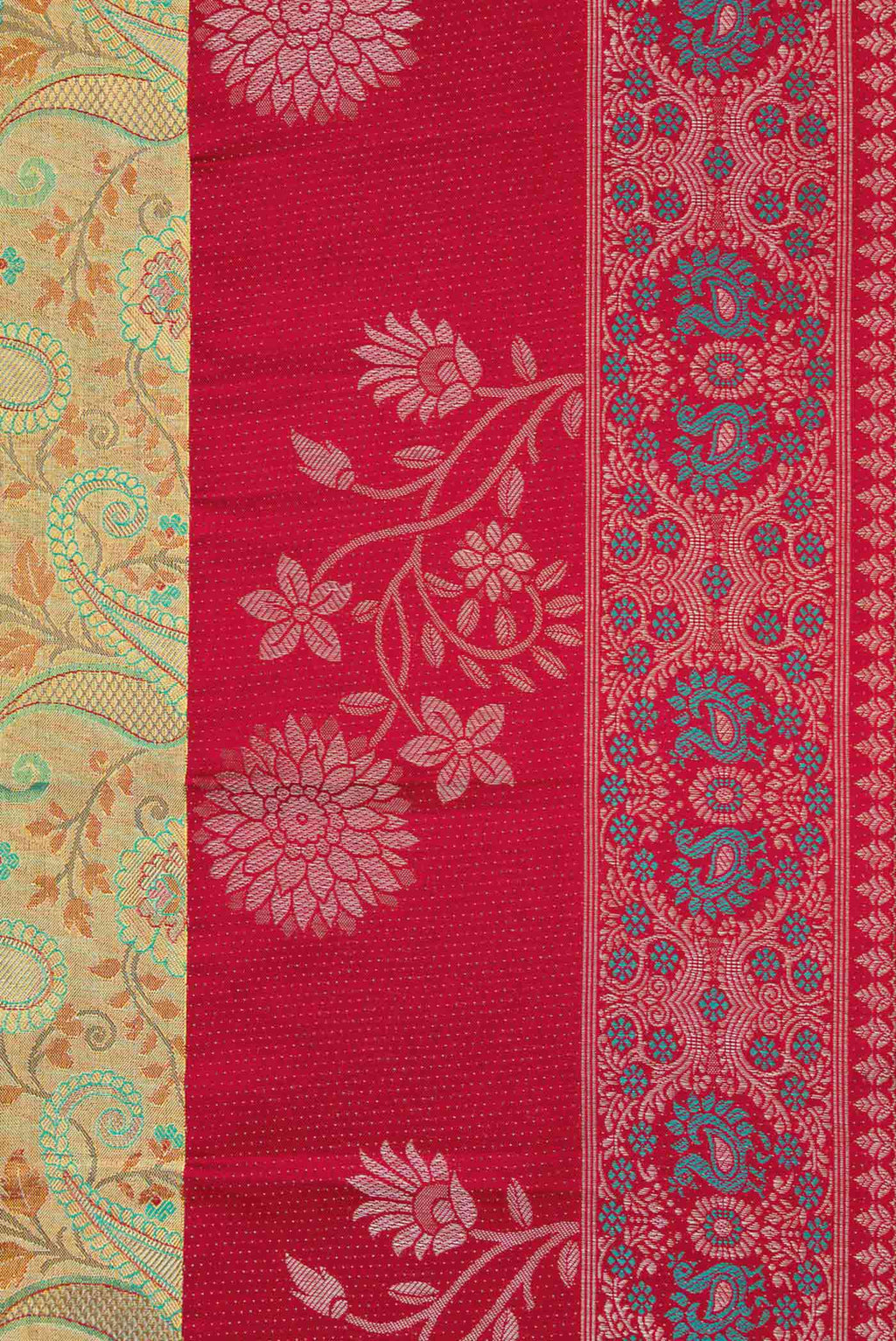 Border image of Gold Dual Tone Kanchipuram Silk Saree with Zari Brocade on the body and Fancy Border
