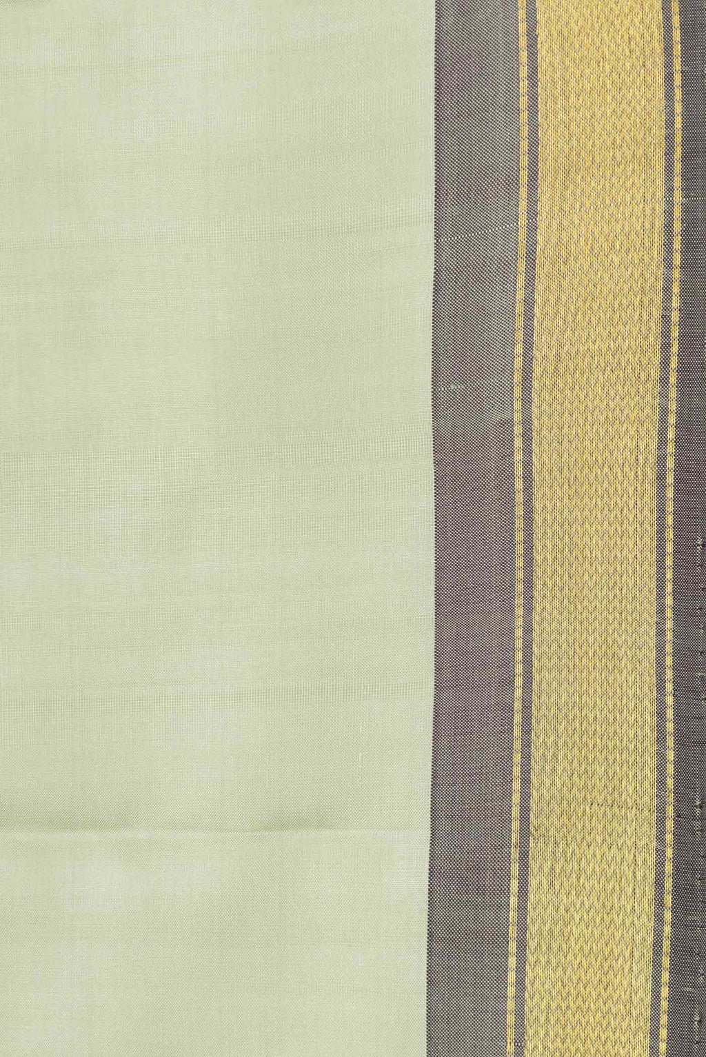 Border image of Pista Green Dual Tone Kanchipuram Saree with Plain Body and Zari Border. 