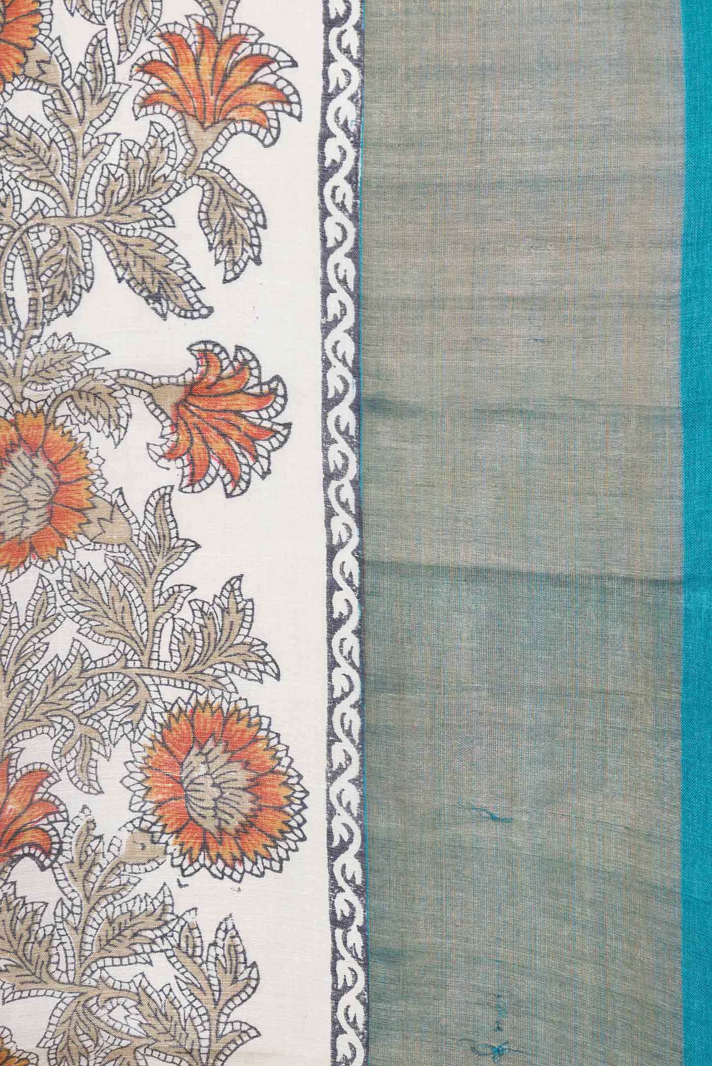 Border image of Beige Dual Tone Tussar Saree with Stripes on the body and Fancy Border