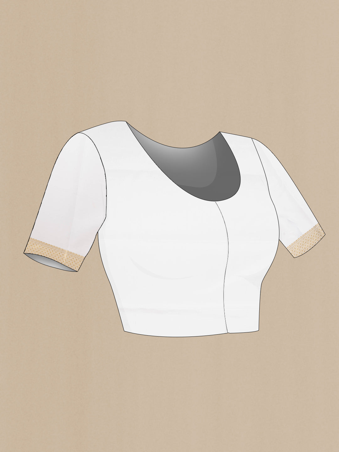 Close up image of the blouse of Pink Dual Tone Mysore Crepe Saree with Checked design on the body and Zari Border