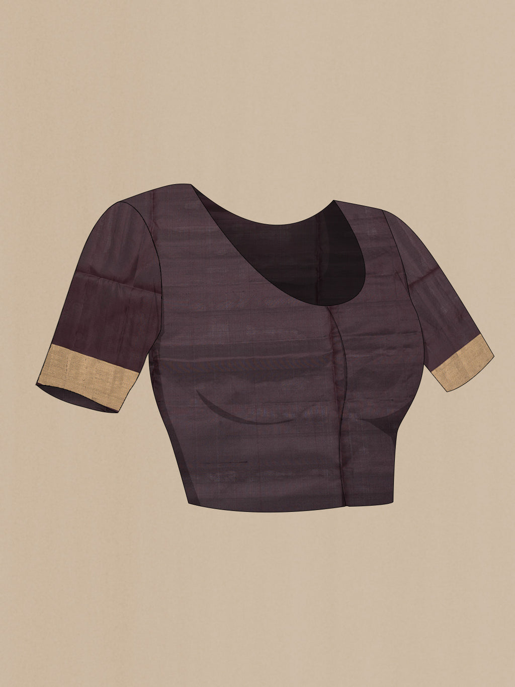 Close up image of the blouse of Pista Green Dual Tone Soft Silk Saree with Zari Butta on the body and Zari Border. 