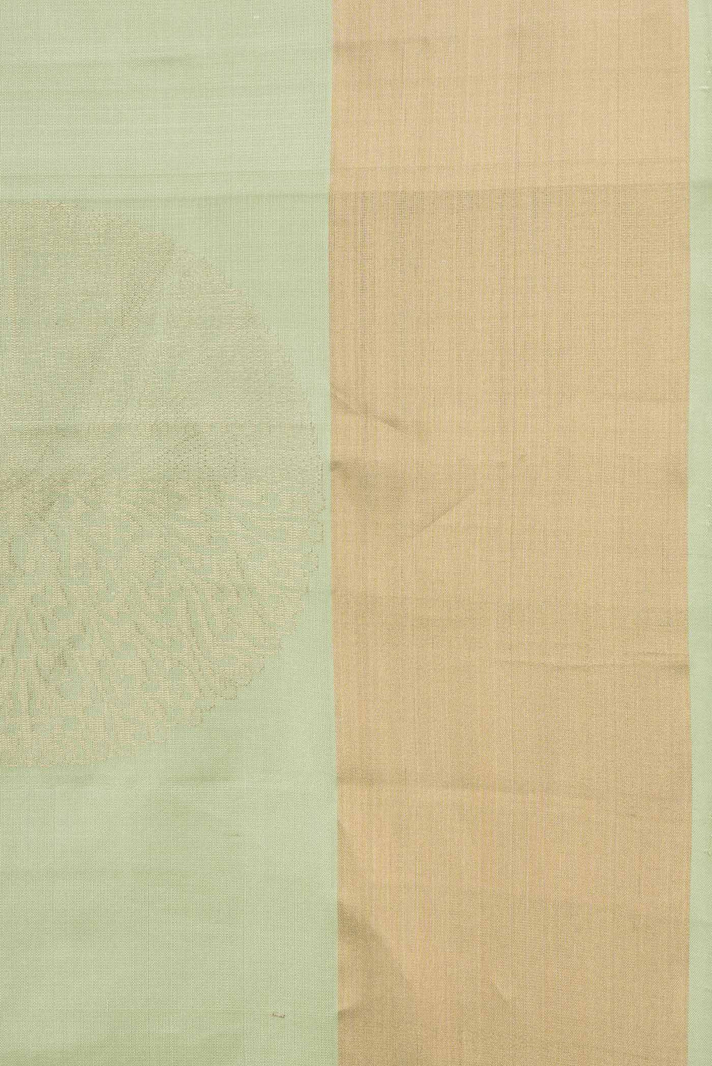 Border image of Pista Green Dual Tone Soft Silk Saree with Zari Butta on the body and Zari Border. 