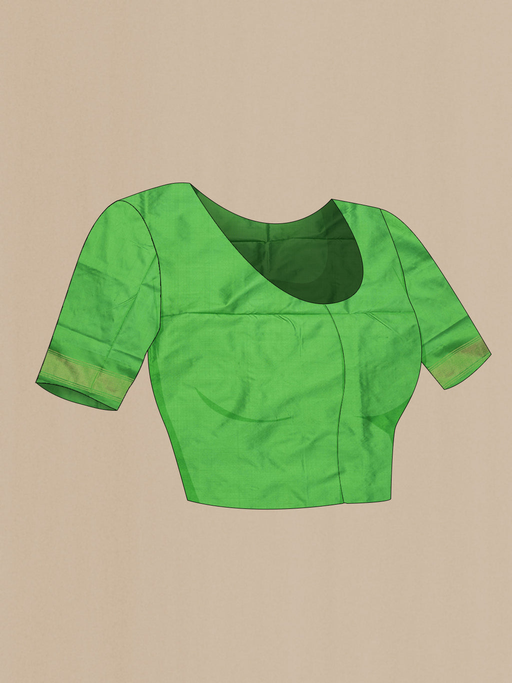 Close up image of the blouse of Purple Pochampally Silk Saree with Pure Ikat on the body and Zari Border