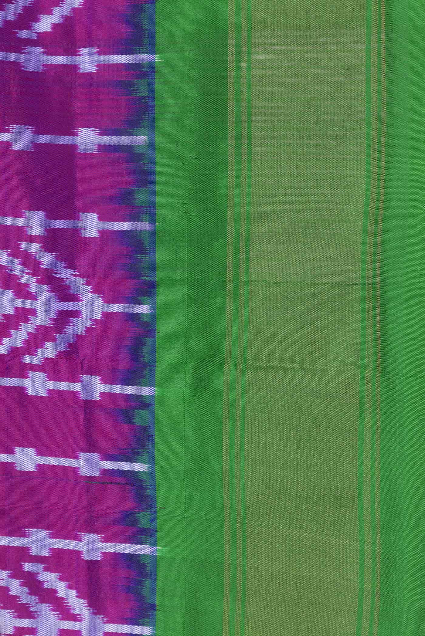 Border image of Purple Pochampally Silk Saree with Pure Ikat on the body and Zari Border