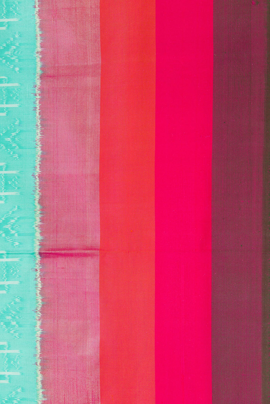 Border image of Sea Green Dual Tone Double Ikat Saree with Ikat Print on the body and Zari Border. 