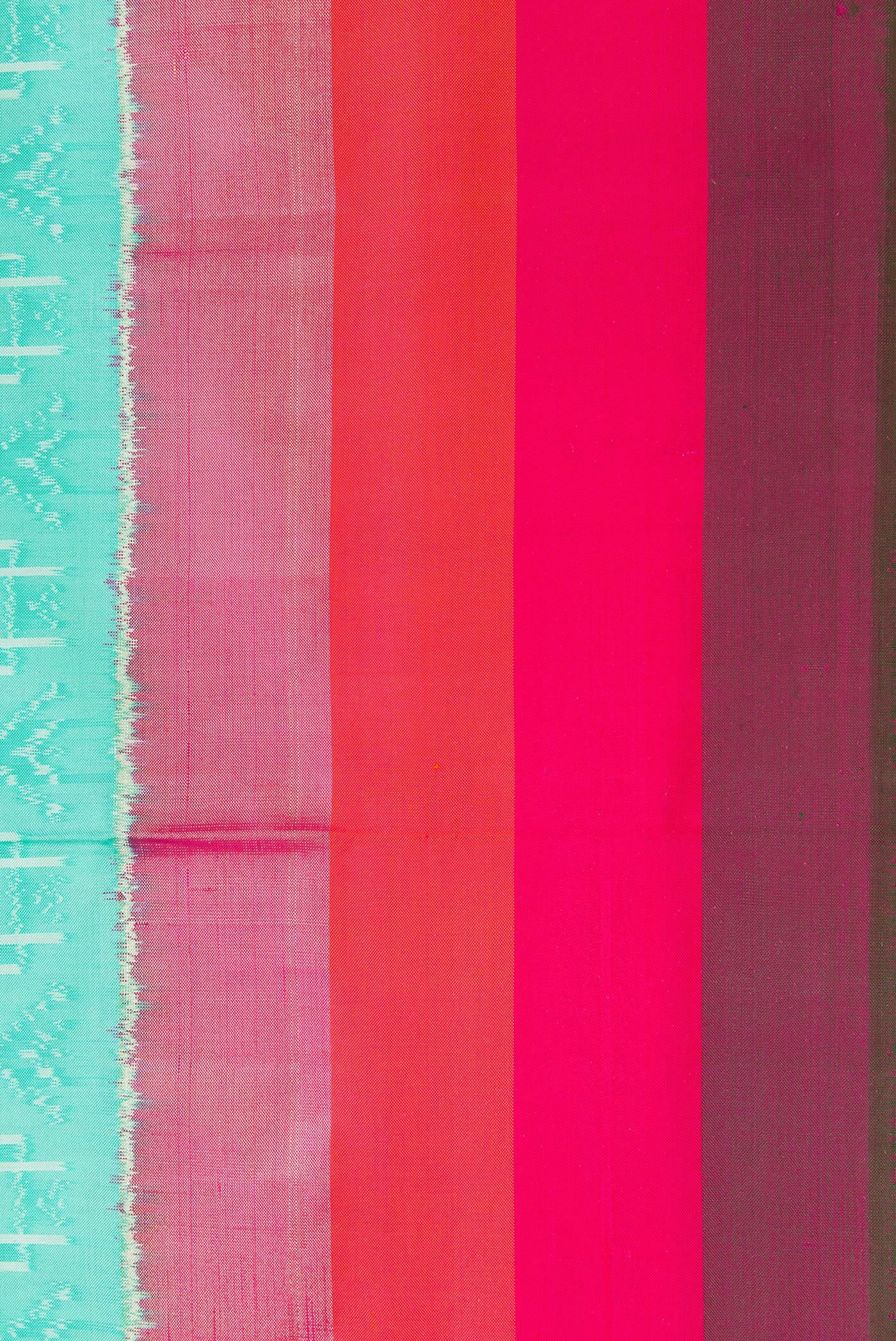 Border image of Sea Green Dual Tone Double Ikat Saree with Ikat Print on the body and Zari Border. 