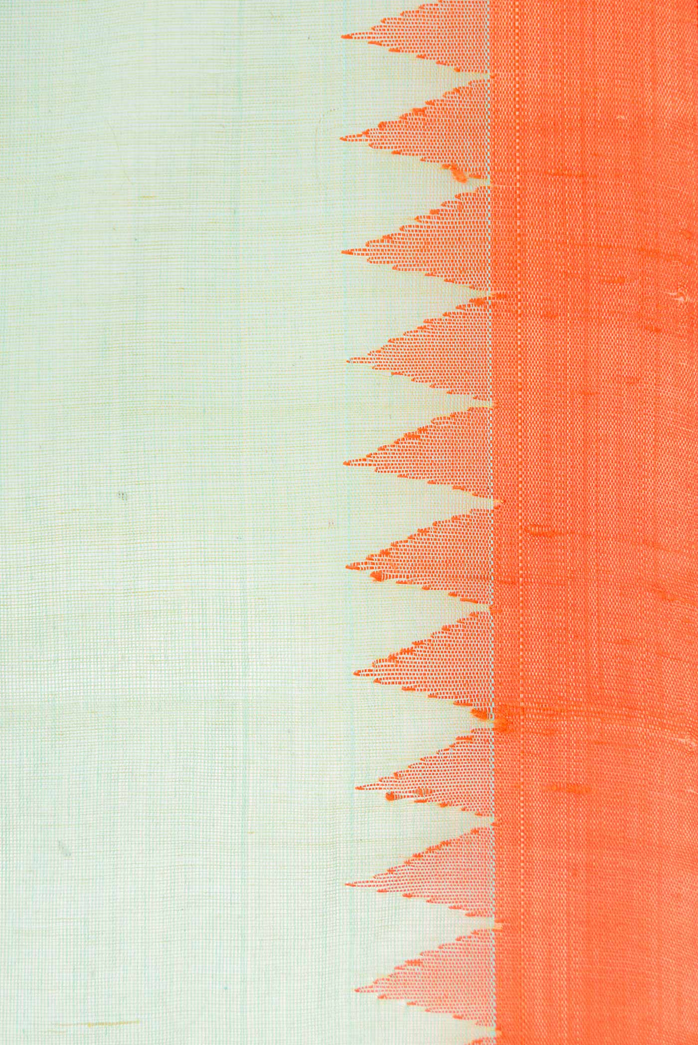 Border image of Pista Green Dual Tone Uppada Silk Saree with Plain Body and Thread Border. 
