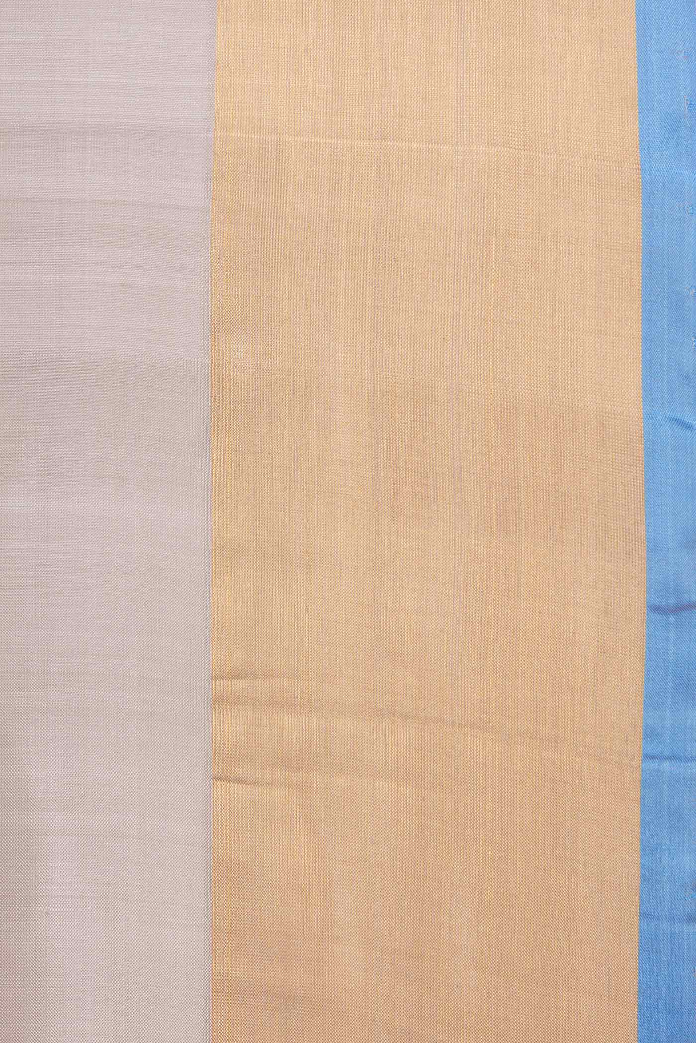 Border image of Grey Dual Tone Uppada Silk Saree with Zari Butta on the body and Zari Border. 