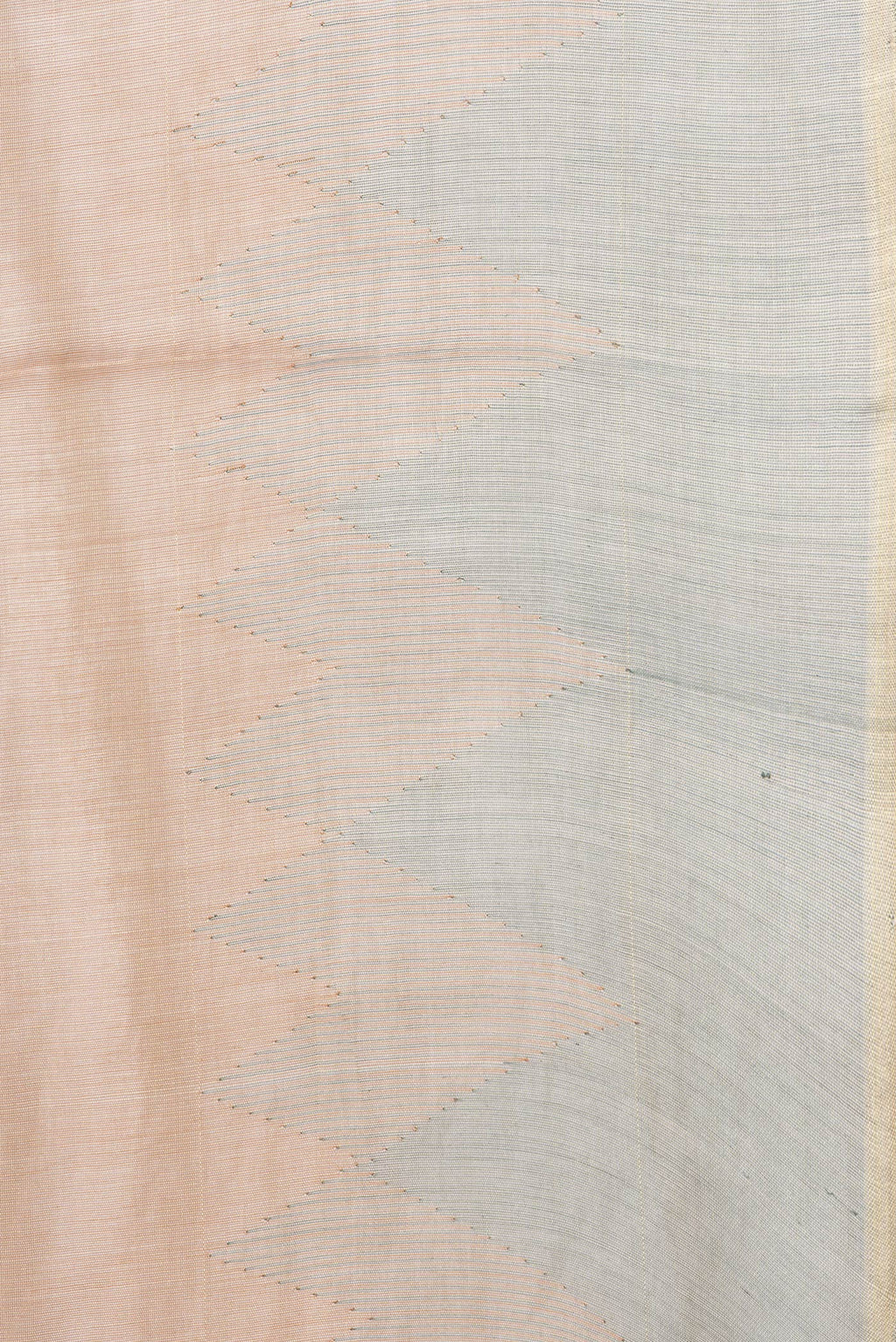 Border image of Gold Dual Tone Tussar Silk Saree with Plain Body and Printed Border. 