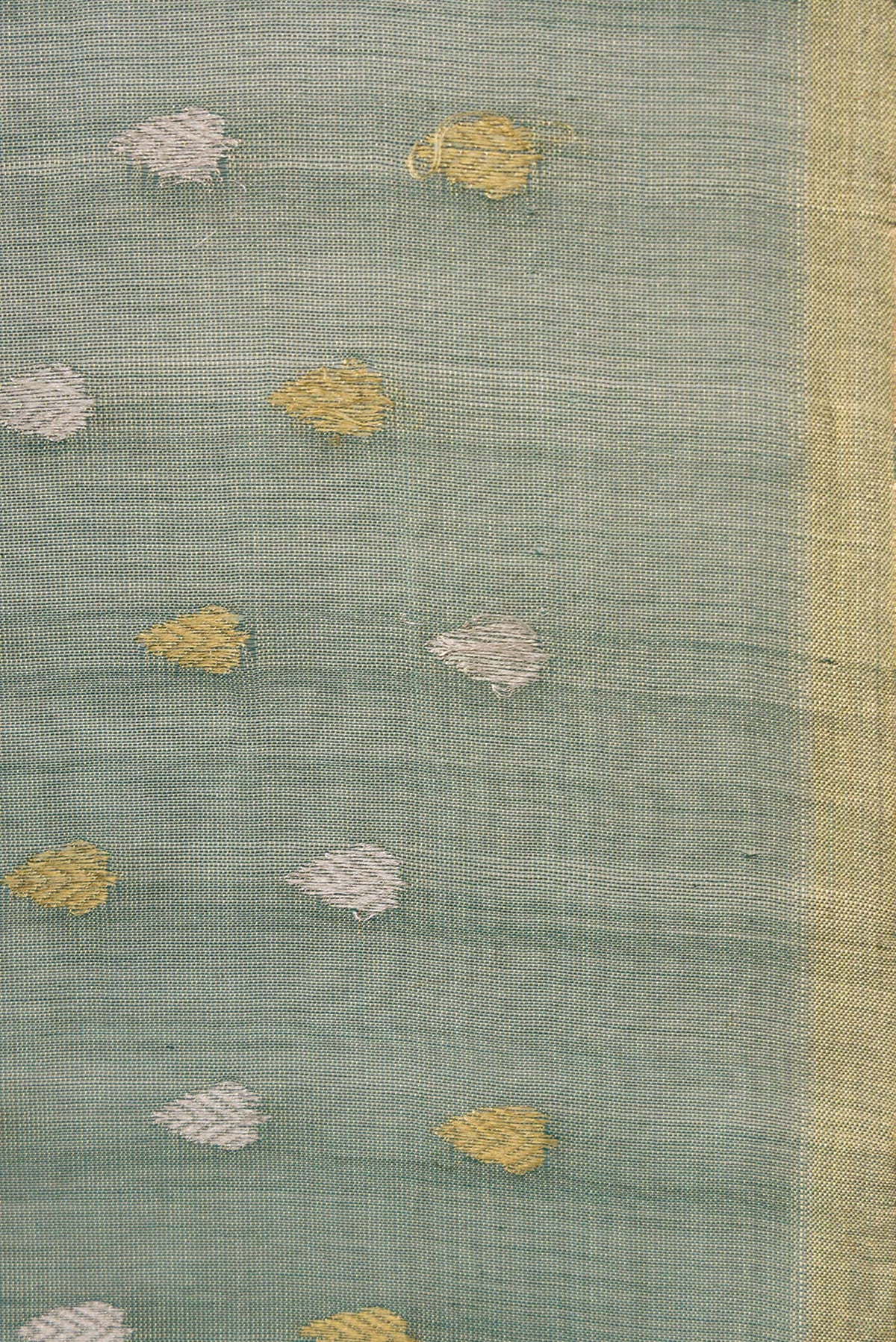 Border image of Green Dual Tone Chanderi Tissue Silk Saree with Zari Butta on the body and Zari Border. 