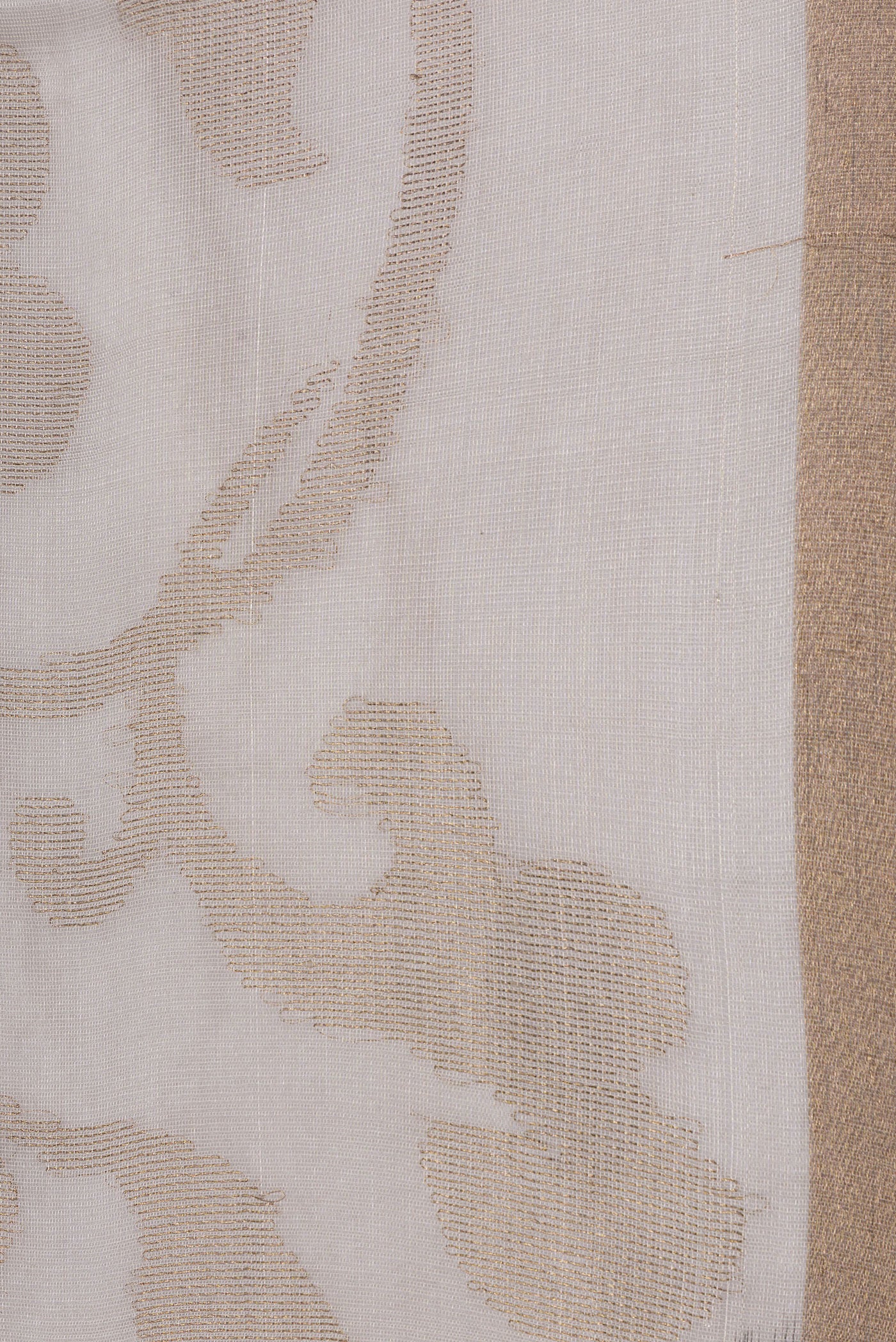 Border image of Beige Dual Tone Chanderi Silk Saree with Zari Brocade on the body and Zari Border. 