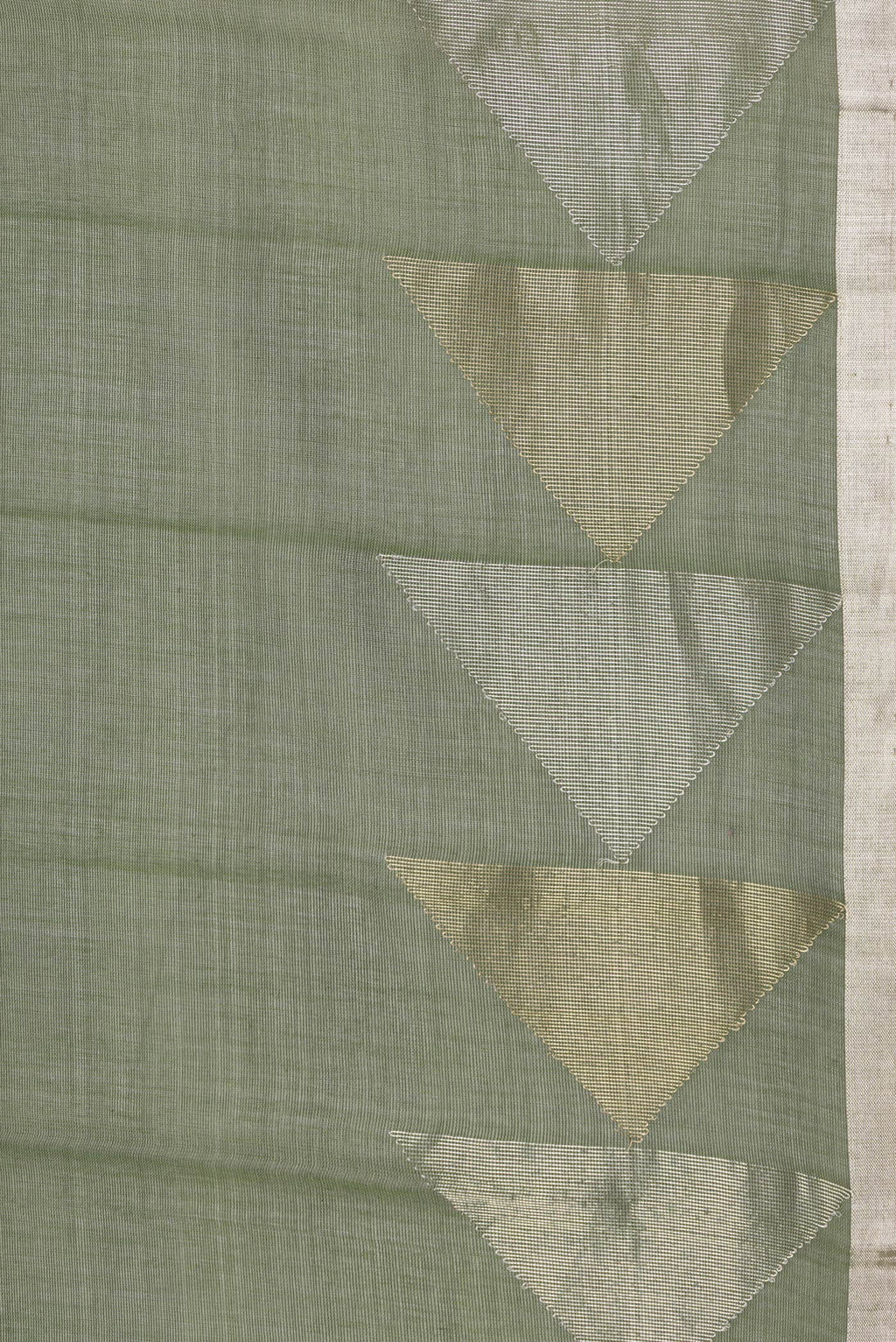 Border image of Green Dual Tone Tussar Silk Saree with Checked design on the body and Zari Border. 