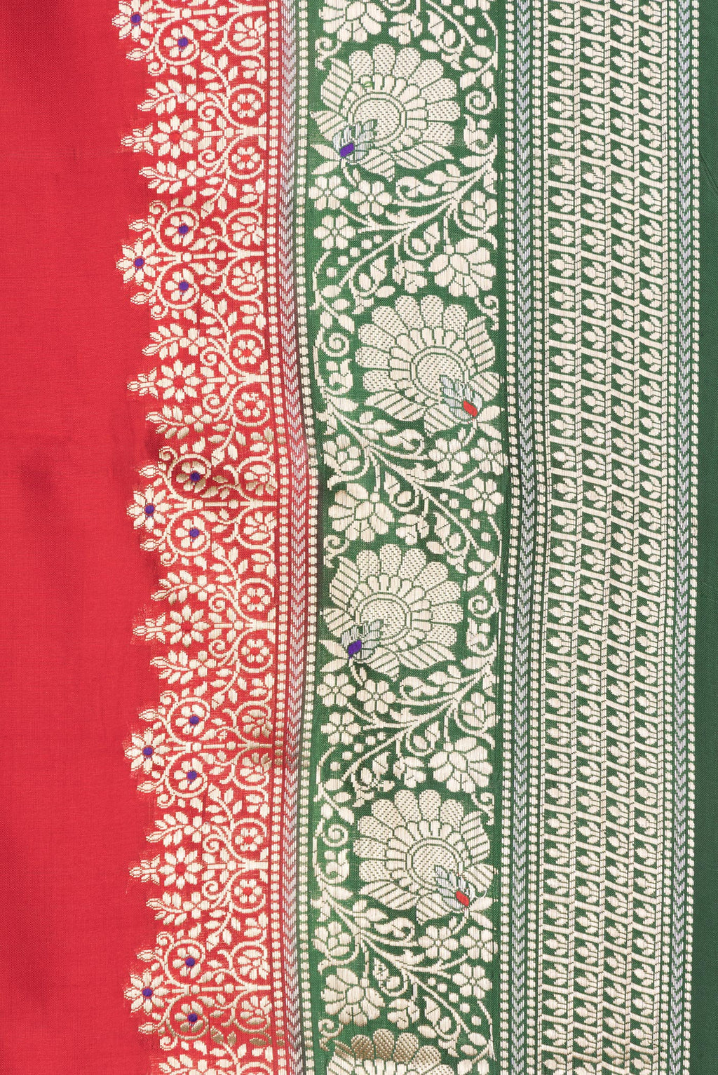 Border image of Pure Silk Maroon Dual Tone Tussar Saree with Zari Butta on the body and Fancy Border. 