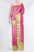 Pure Silk Rose pink Dual Tone Tussar Saree with Zari Butta on the body and Fancy Border.  displayed on a mannequin